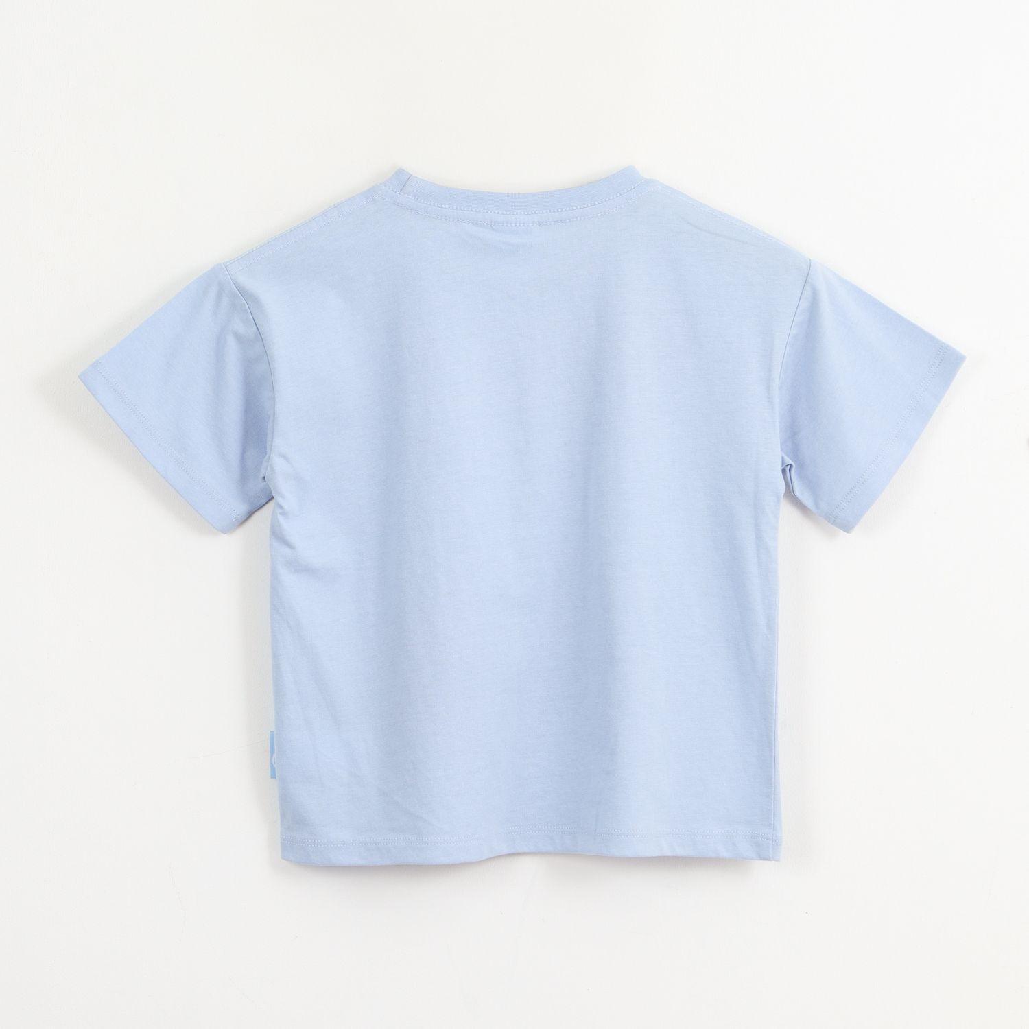 Polera Manga Corta Niño Celeste Estampado Globo Bluey-1