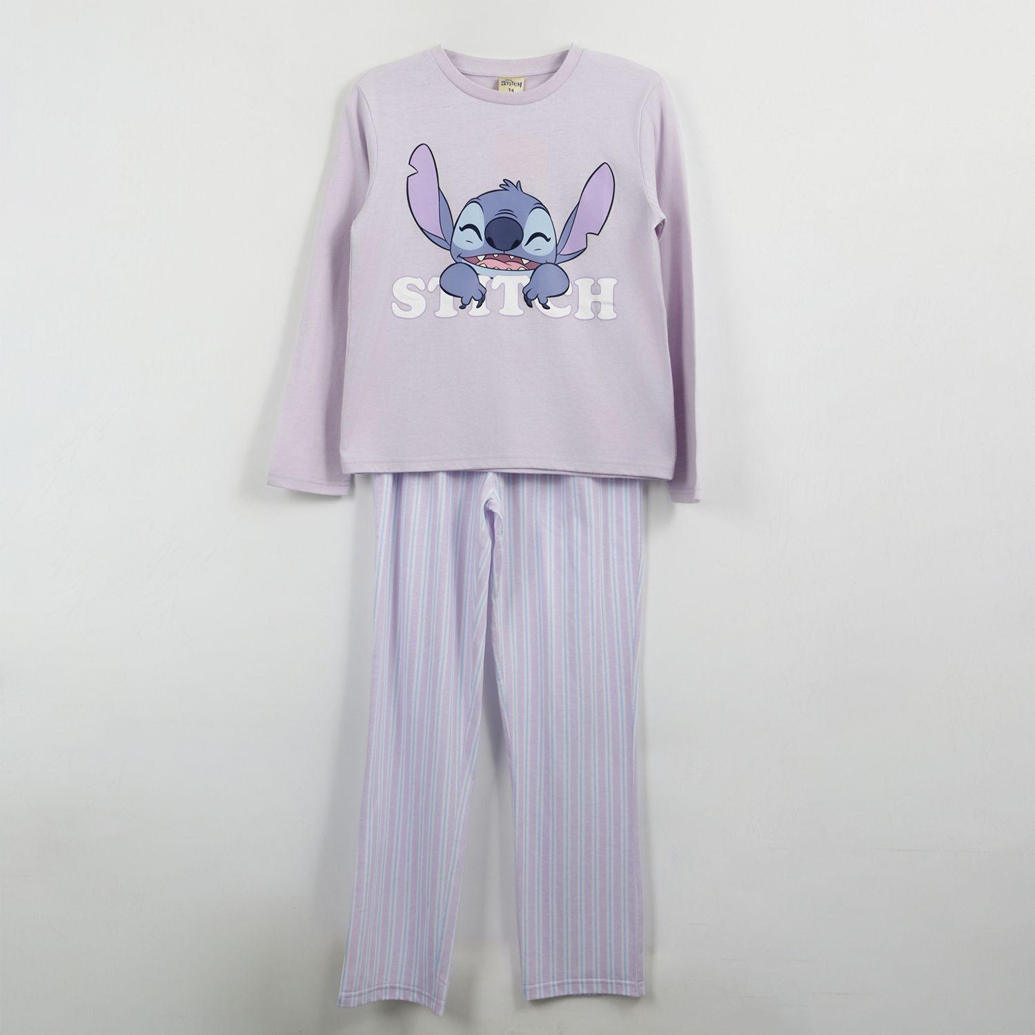 Pijama Manga Larga Niña Morado Smile Lilo & Stitch Disney-0