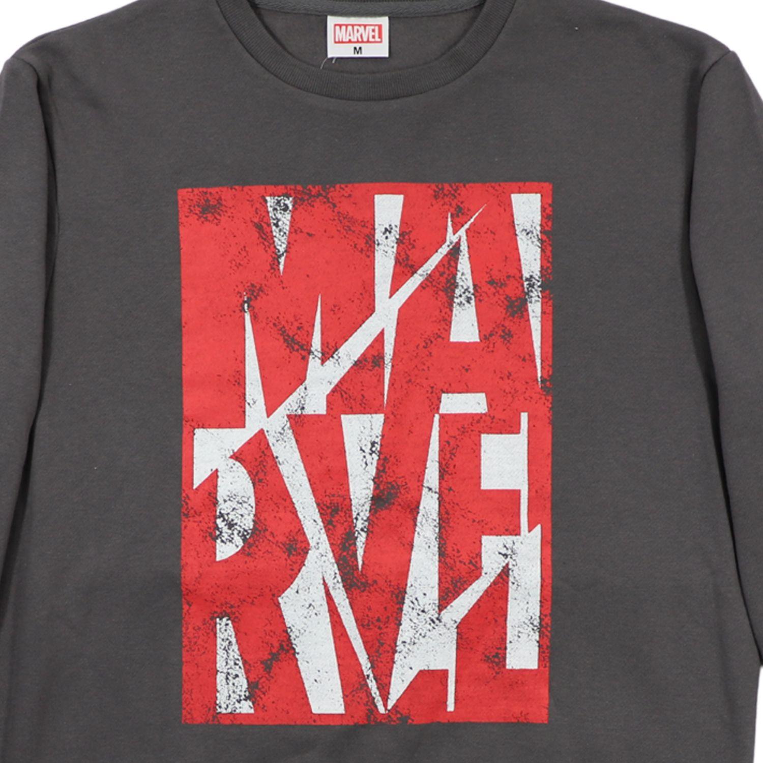 Poleron Hombre Marvel Letras Gris-1