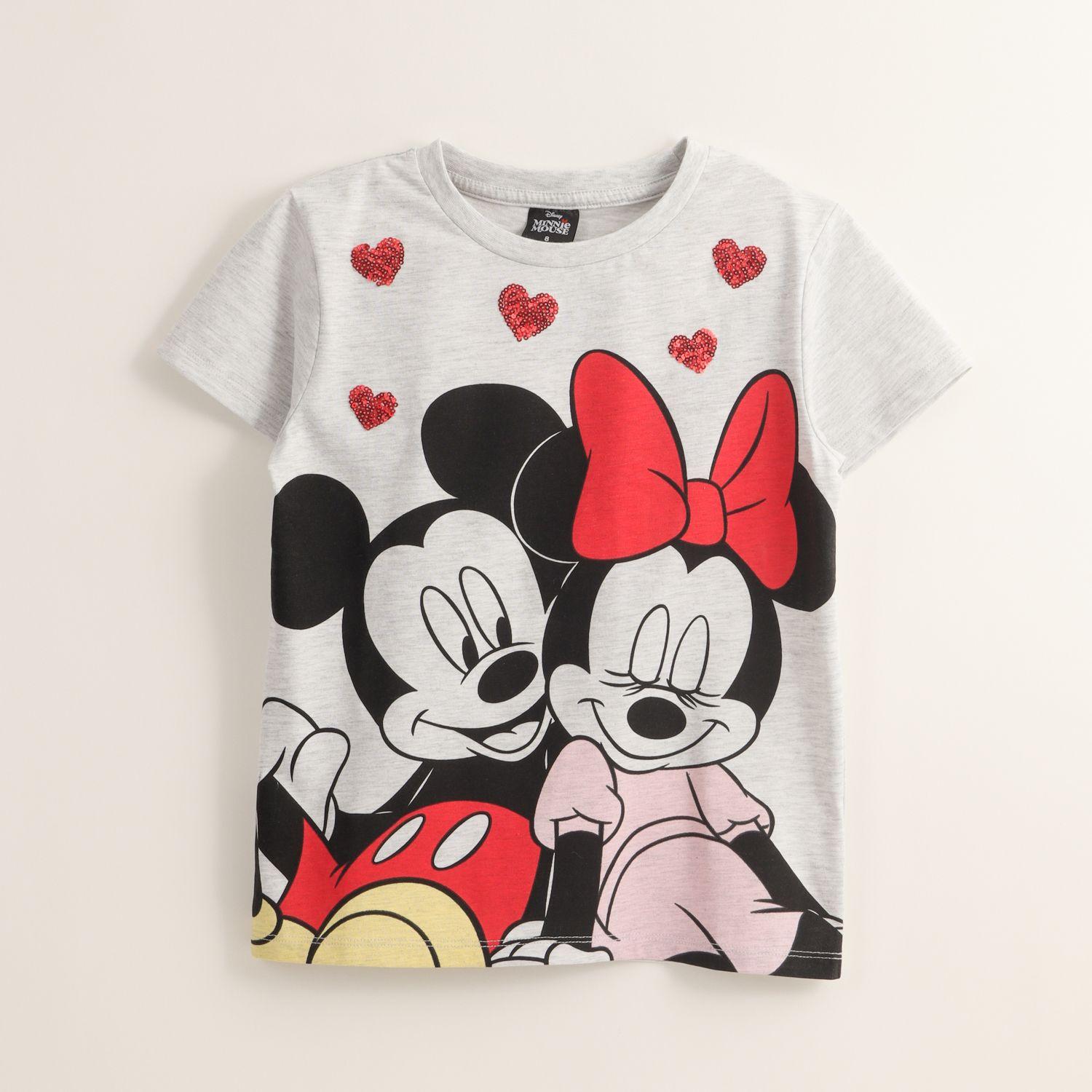 Polera Manga Corta Niña Minnie Lentejuelas Gris Disney-0