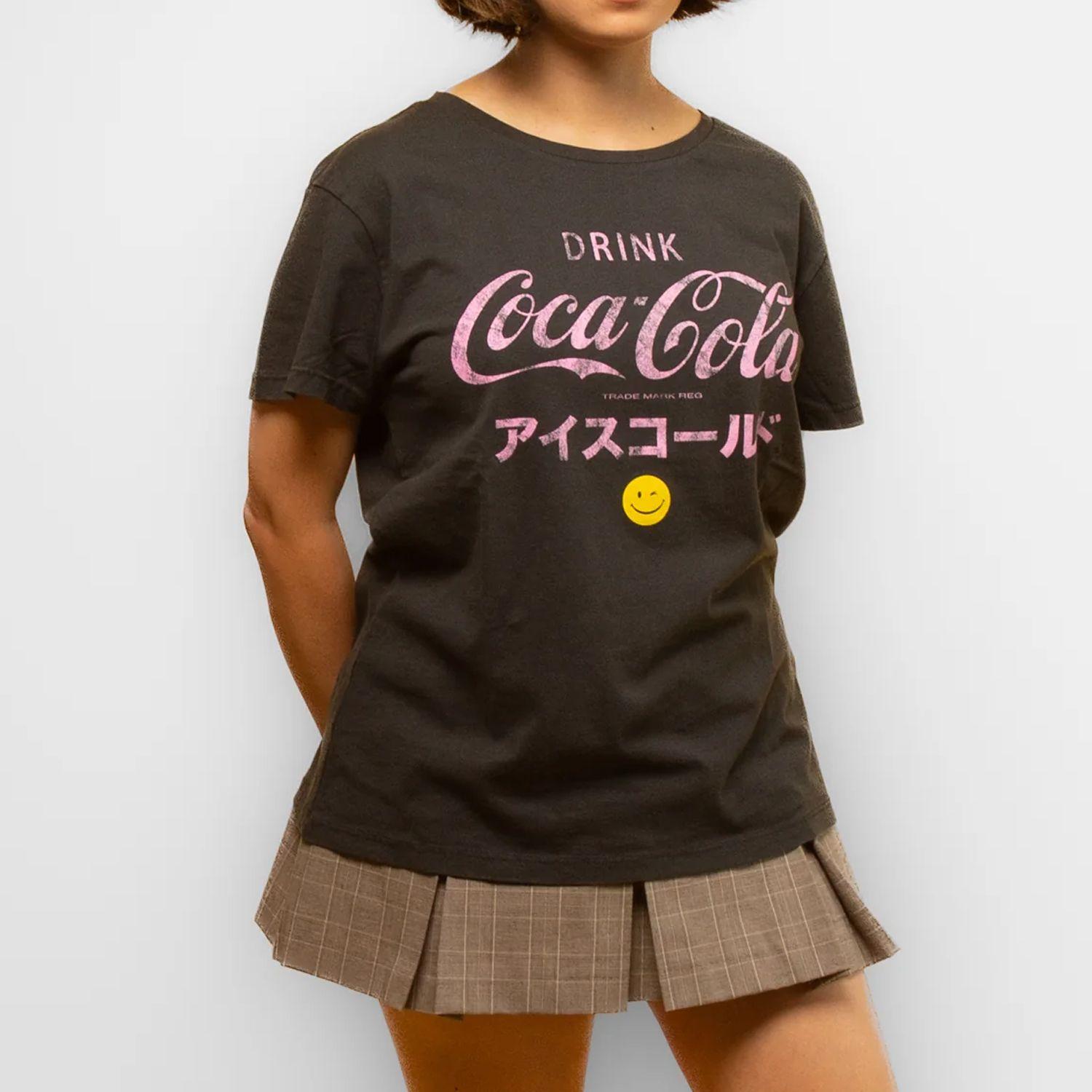 Polera Mujer Coca Cola Coke Mujer Gris-0