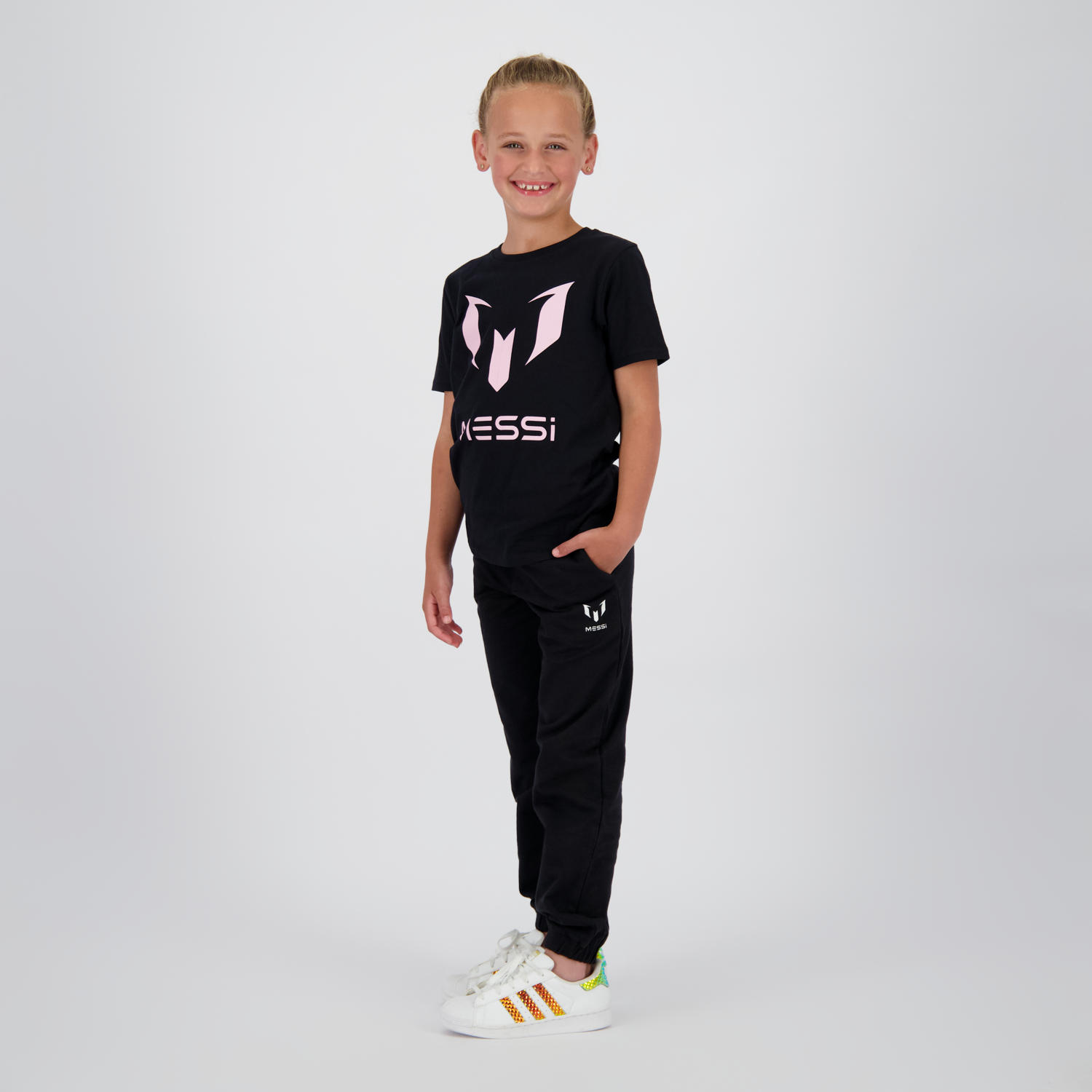 Polera Manga Corta Niño Logo Negro Messi-1