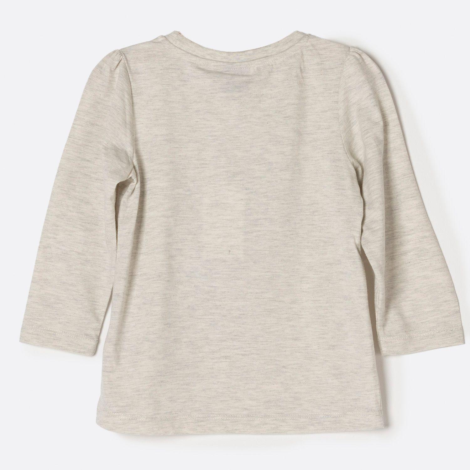 Polera Manga Larga Niña Minnie Gris Melange Disney-1