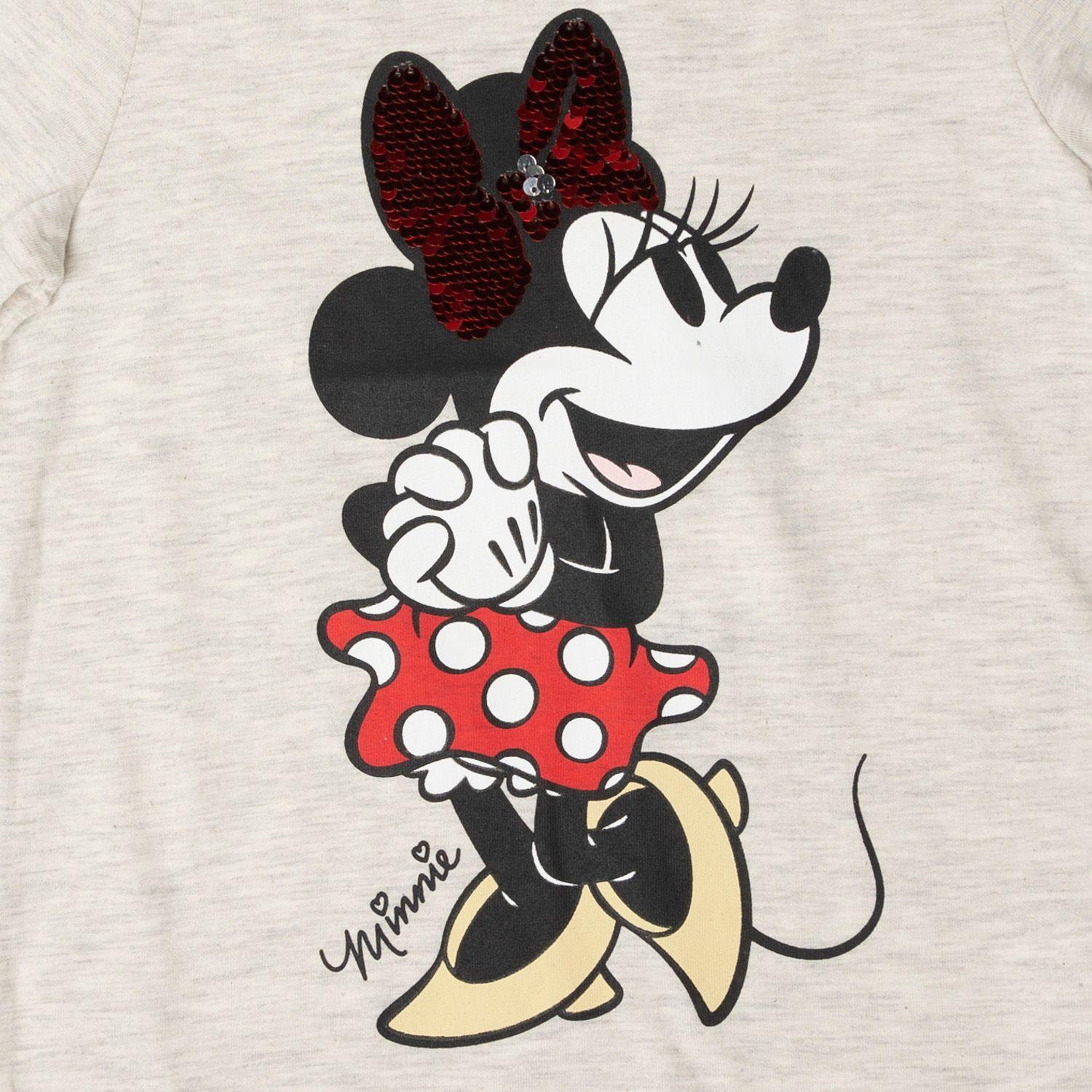 Polera Manga Larga Niña Minnie Gris Melange Disney-2