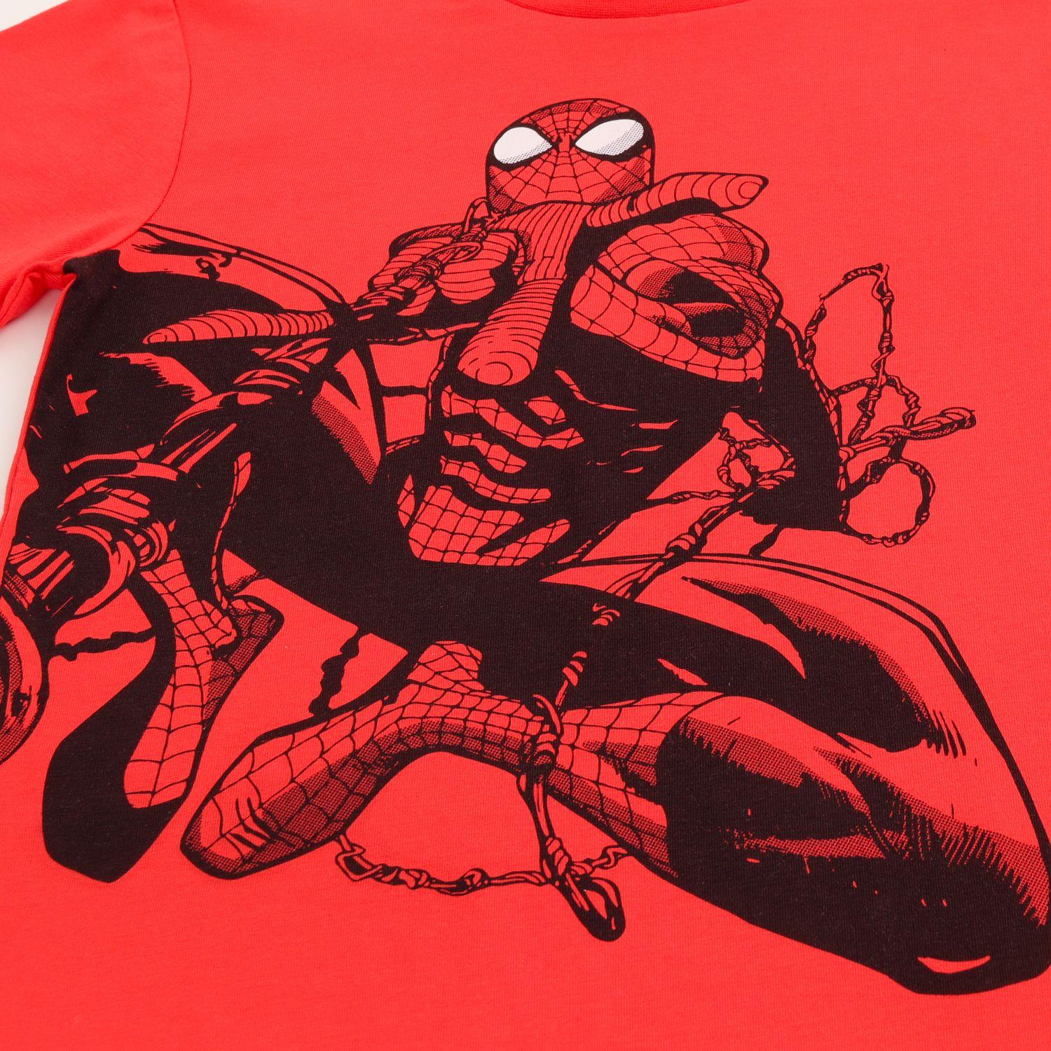 Polera Manga Corta Niño Spiderman Above All Rojo Marvel-1