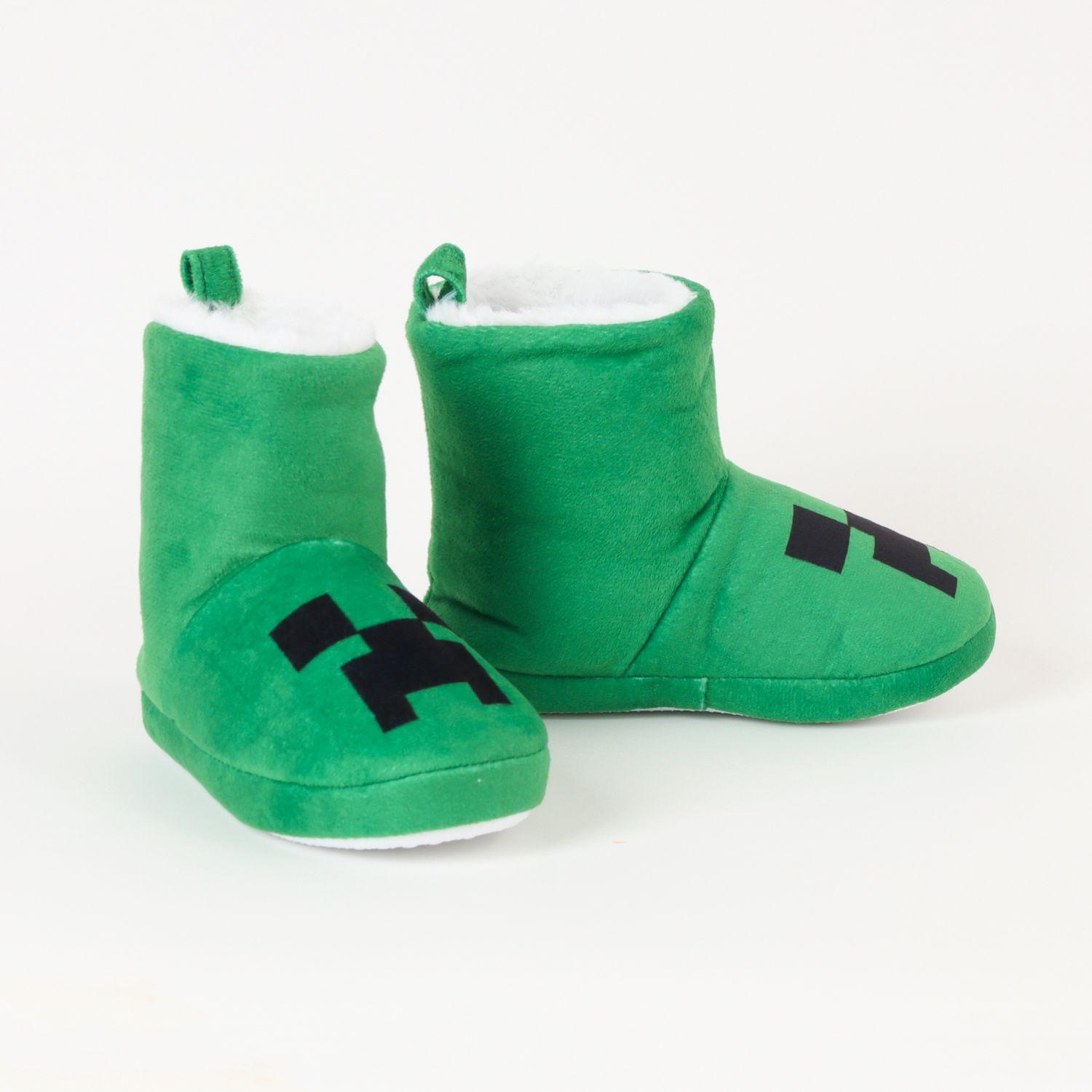 Pantufla Bota Niño Creeper Verde Minecraft-0