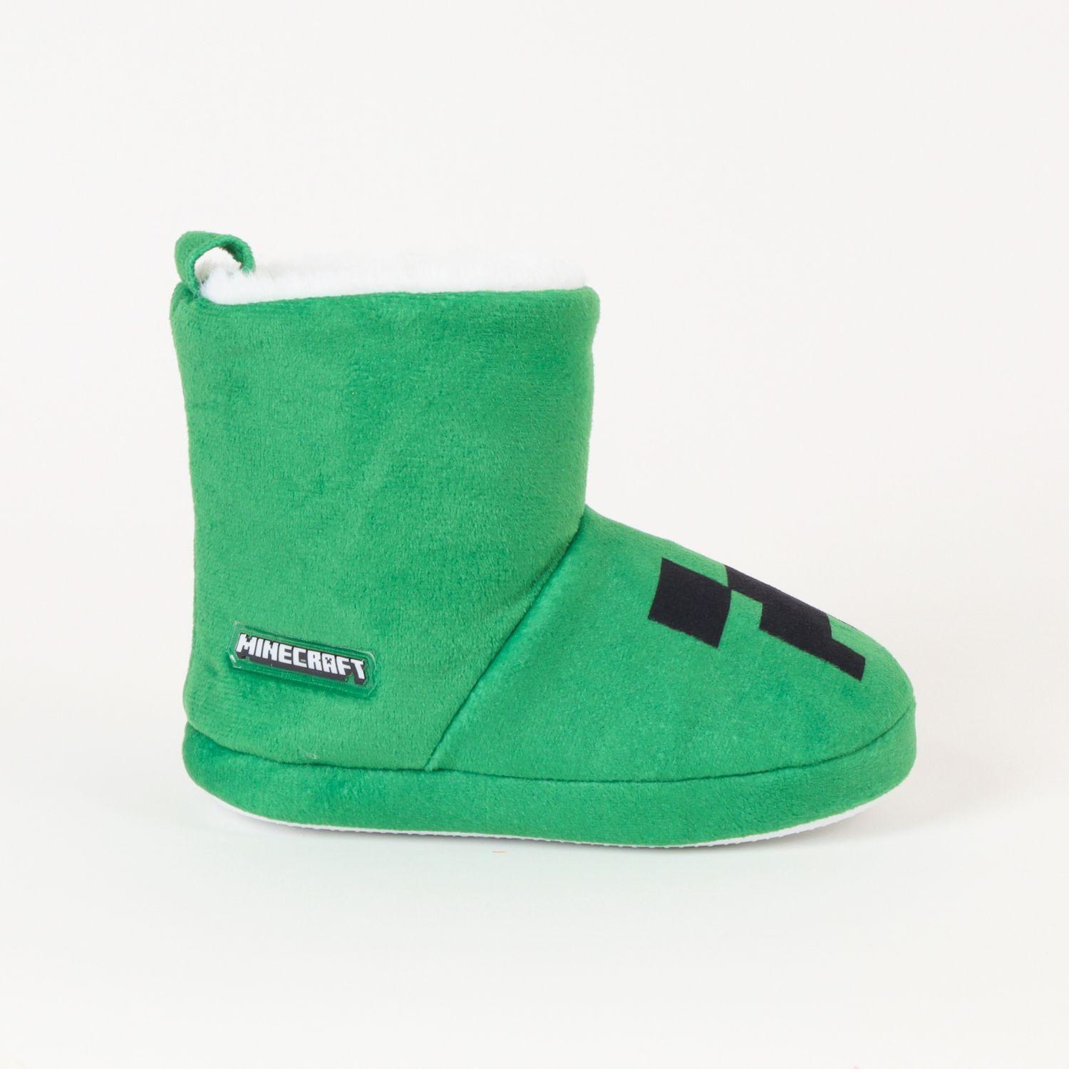 Pantufla Bota Niño Creeper Verde Minecraft-1