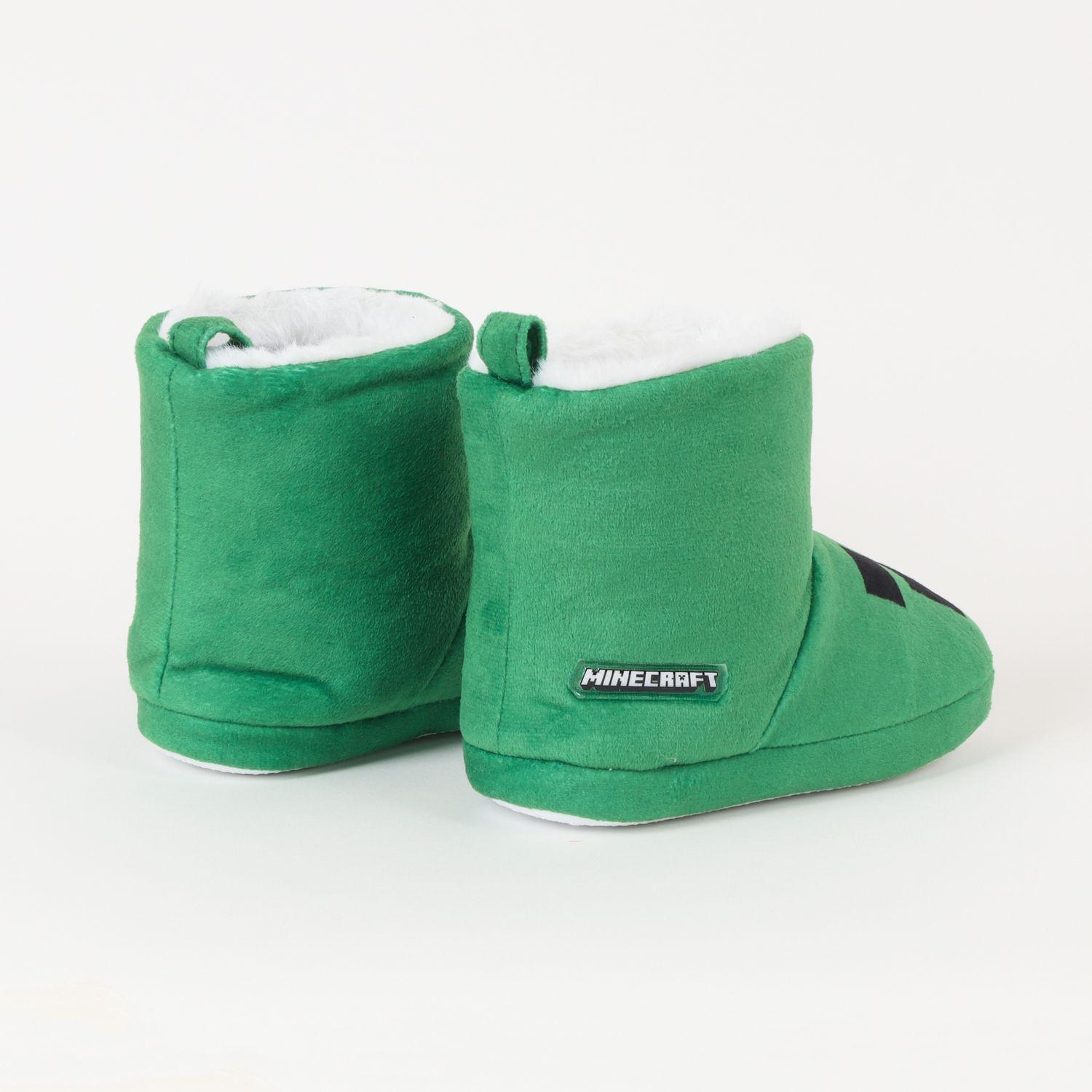 Pantufla Bota Niño Creeper Verde Minecraft-2