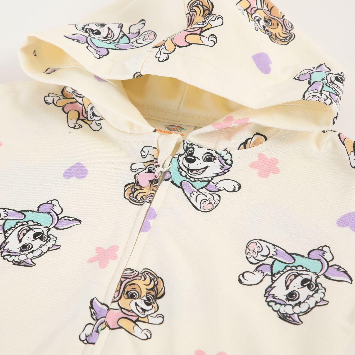 Polerón Abierto Niña Paw Patrol Full Print Blanco-2