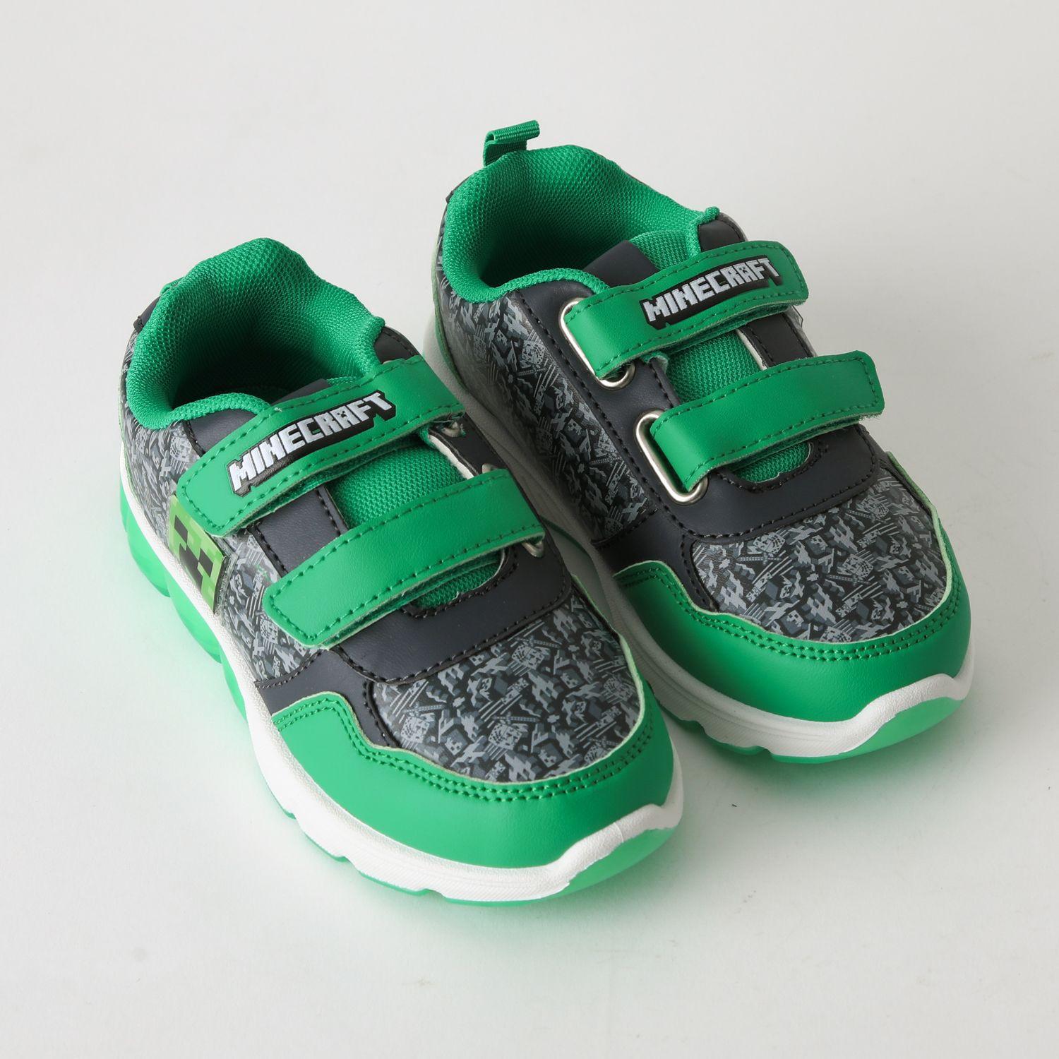 Zapatilla Luces Niño Creeper Gris Minecraft-1