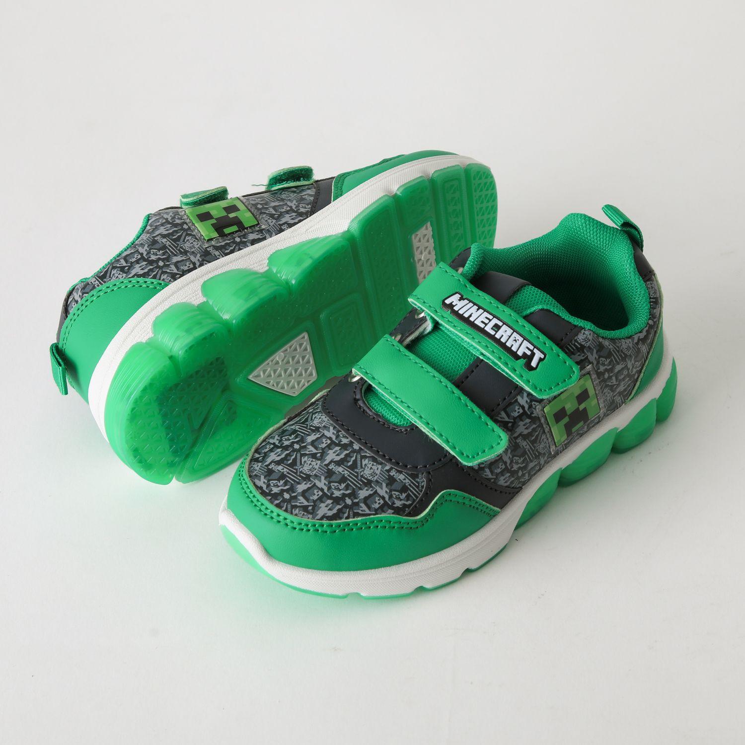 Zapatilla Luces Niño Creeper Gris Minecraft-3