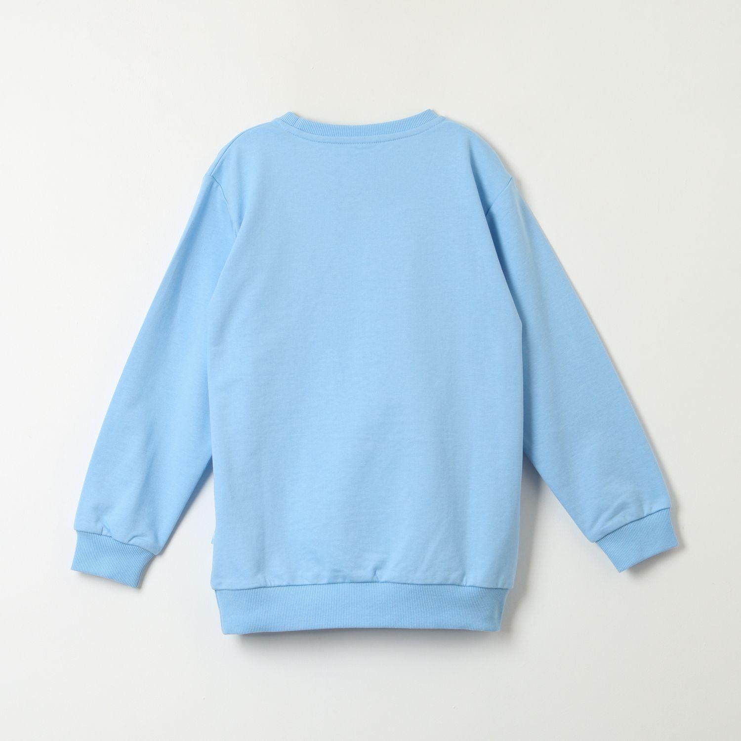 Poleron Cerrado Niño Relieve Emboss Celeste Bluey-2