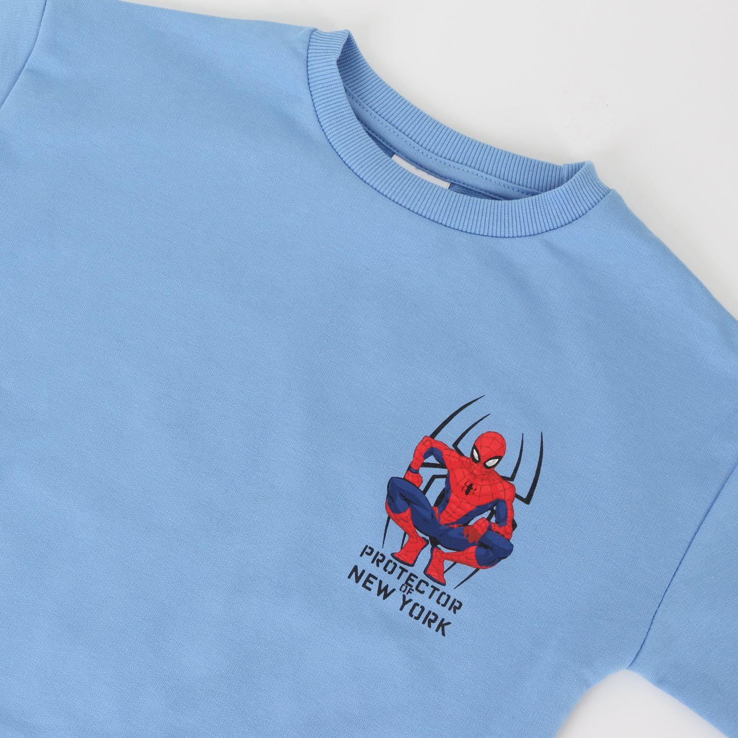 Poleron Cerrado Niño Azul Back Print Spiderman Marvel-2