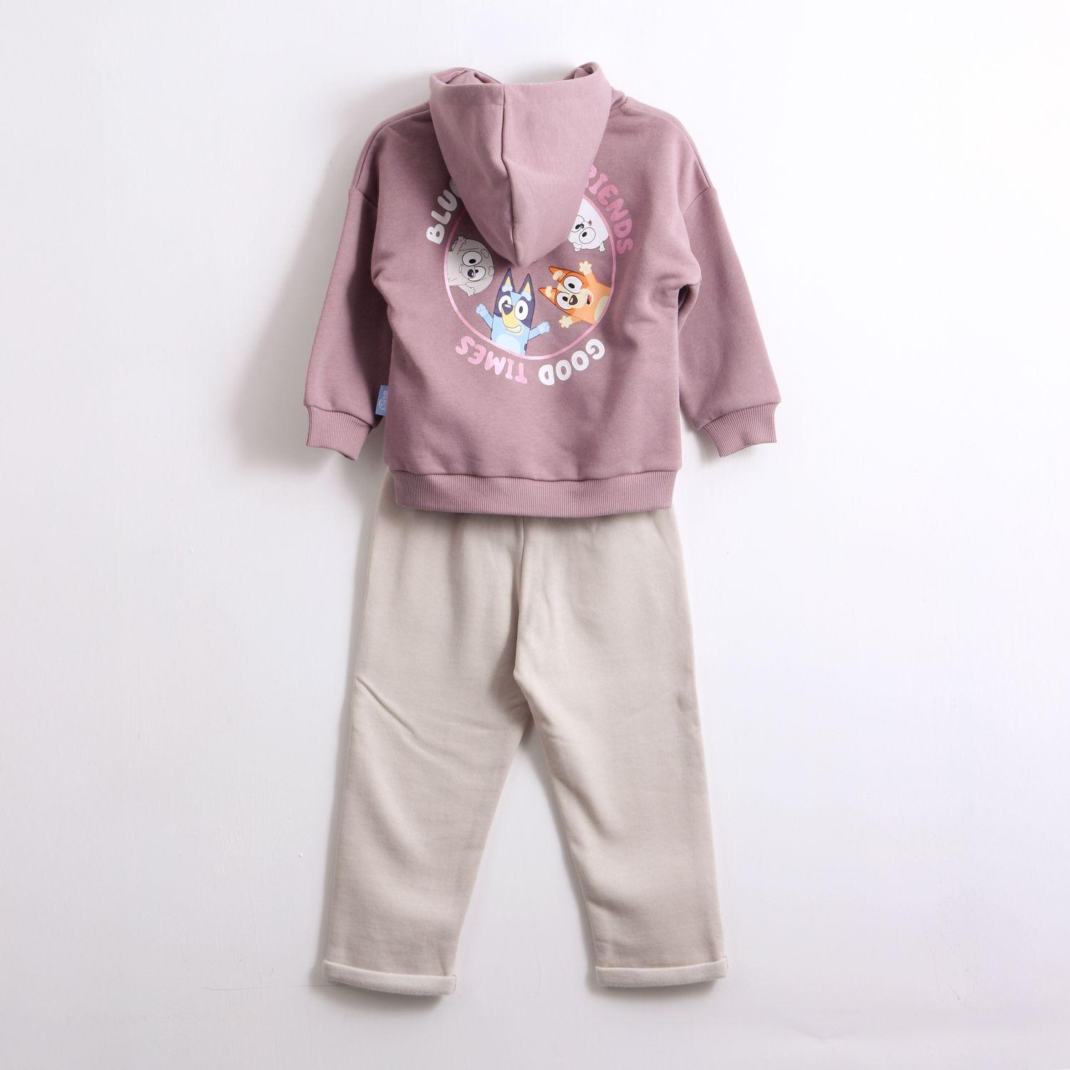 Conjunto Buzo Niña Hoodie Back Print Morado Bluey-1