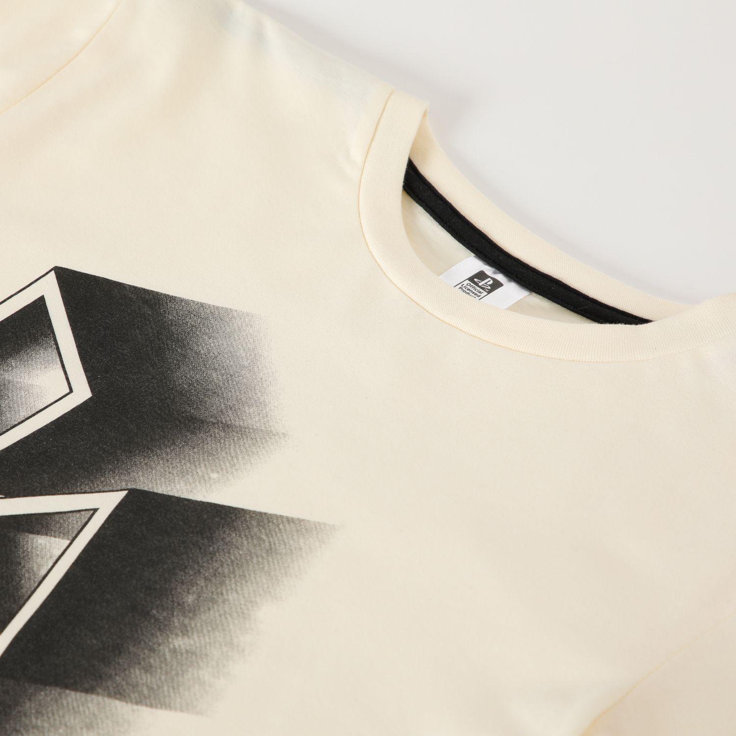 Polera Manga Larga Niño Logo Control Beige Playstation-1