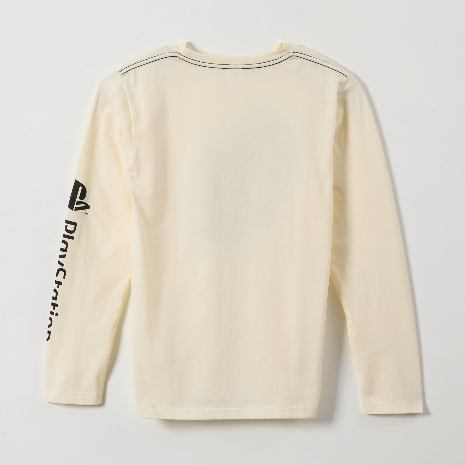 Polera Manga Larga Niño Logo Control Beige Playstation-2