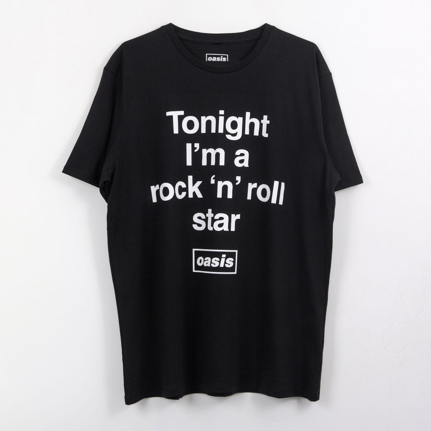 Polera Manga Corta Hombre Negro Rock N Roll Star Oasis-0