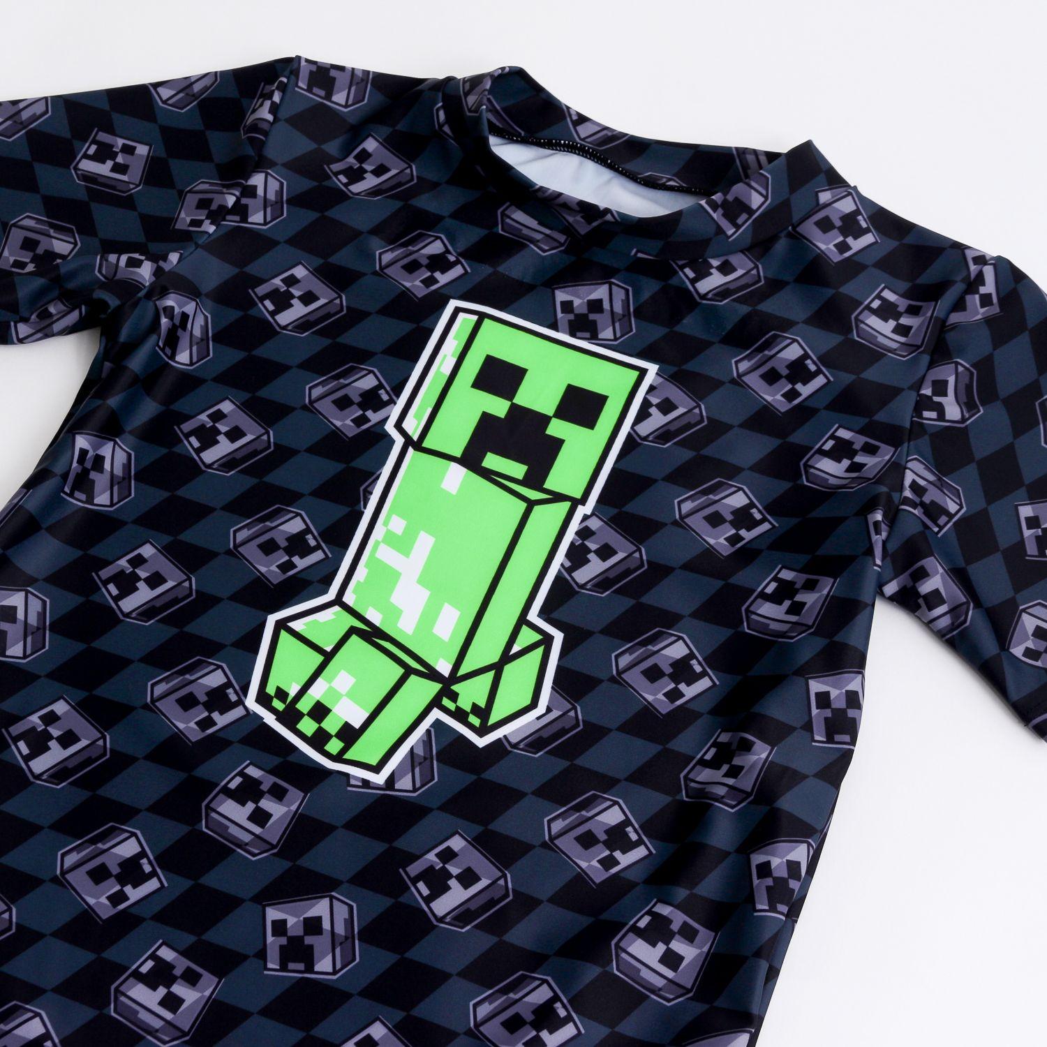 Polera UV Niño Minecraft Negro-2
