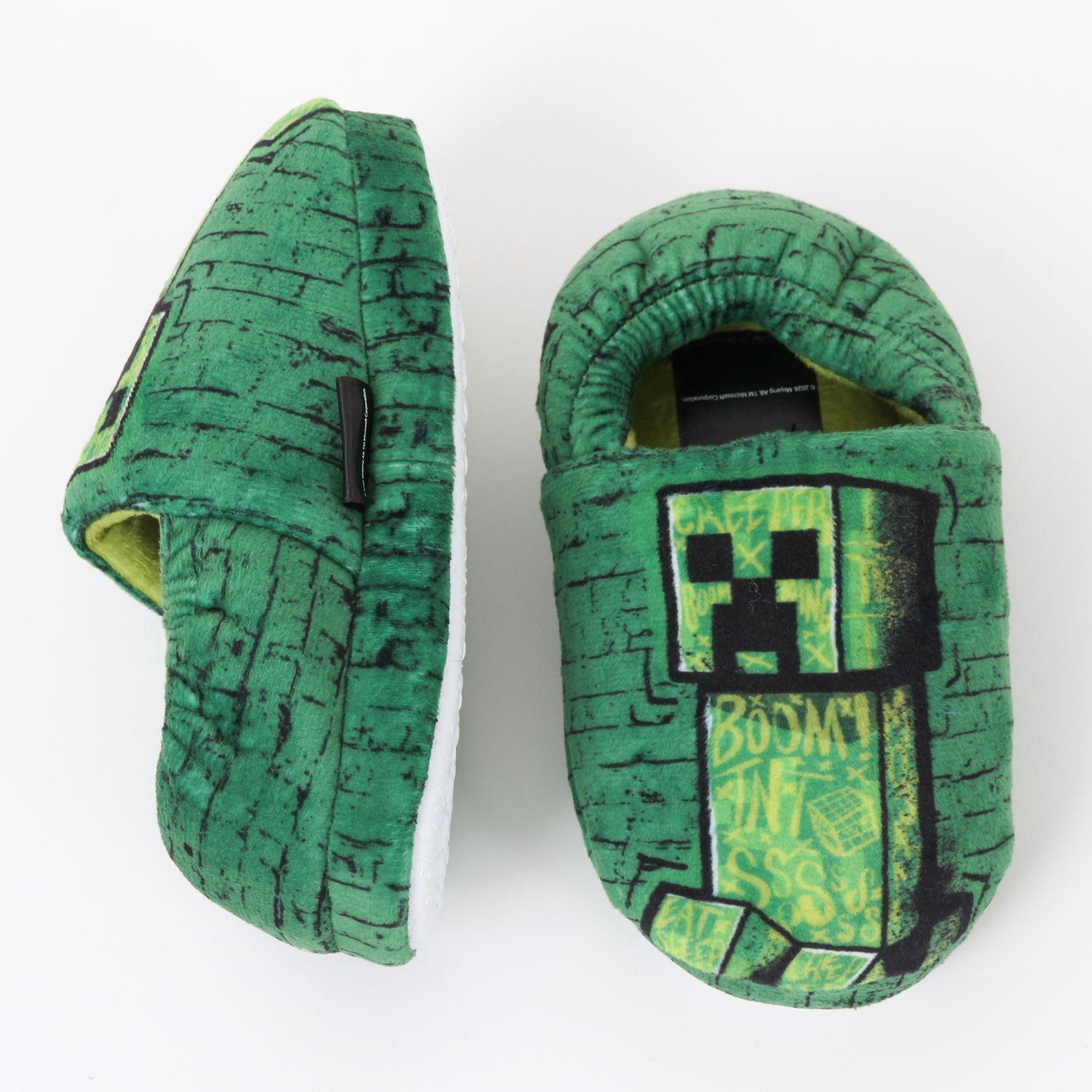 Pantufla Niño Boom TNT SSSS Creeper Verde Minecraft-3