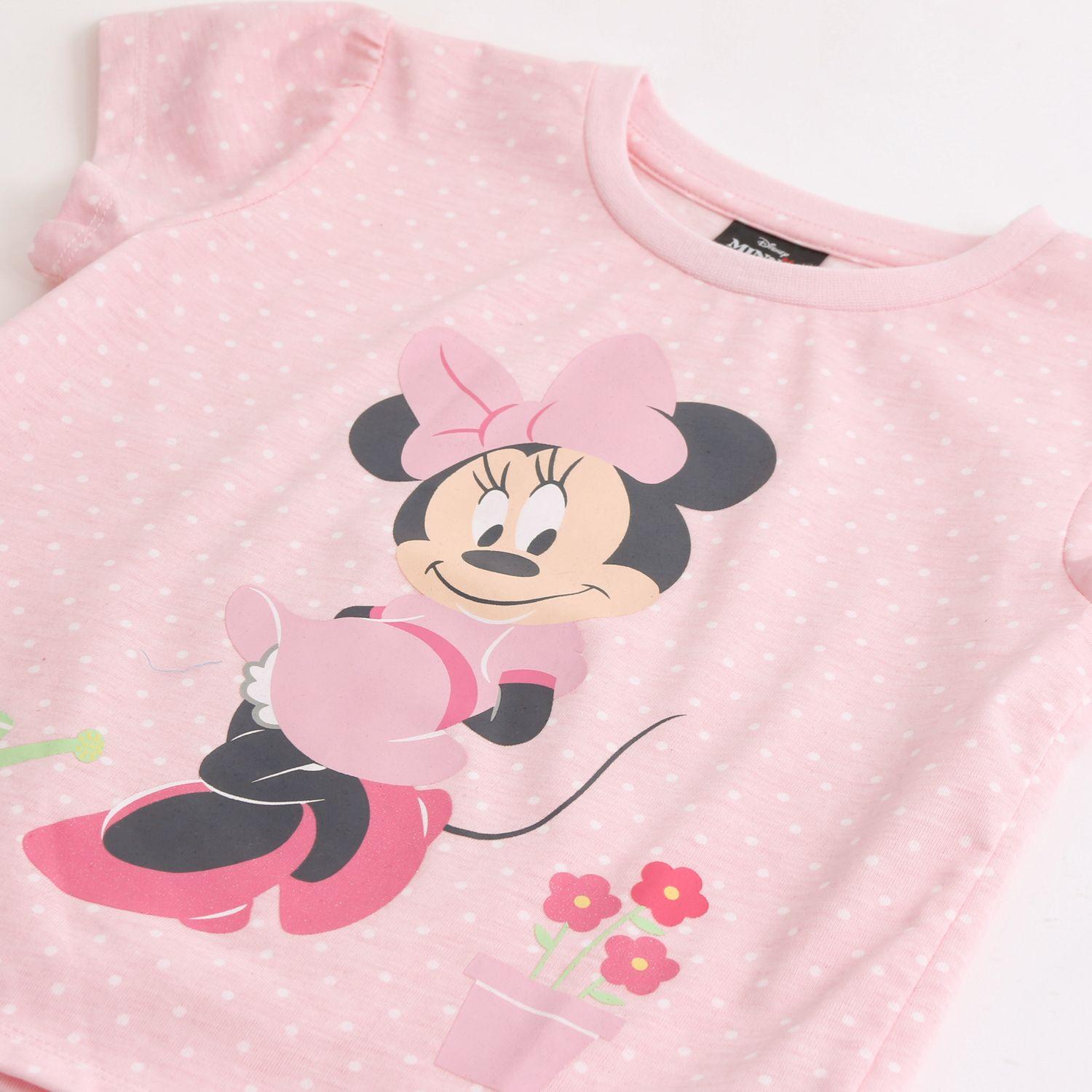 Pijama Manga Corta Niña Minnie Disney Lunares Rosado-2