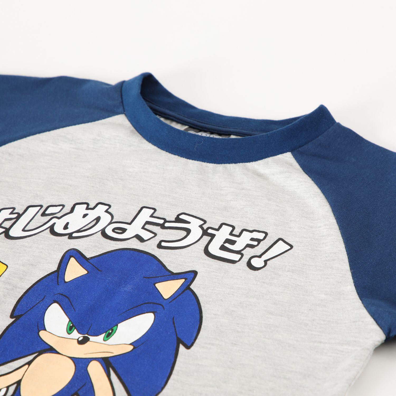 Polera Manga Corta Niño Raglan Gris Sonic-2