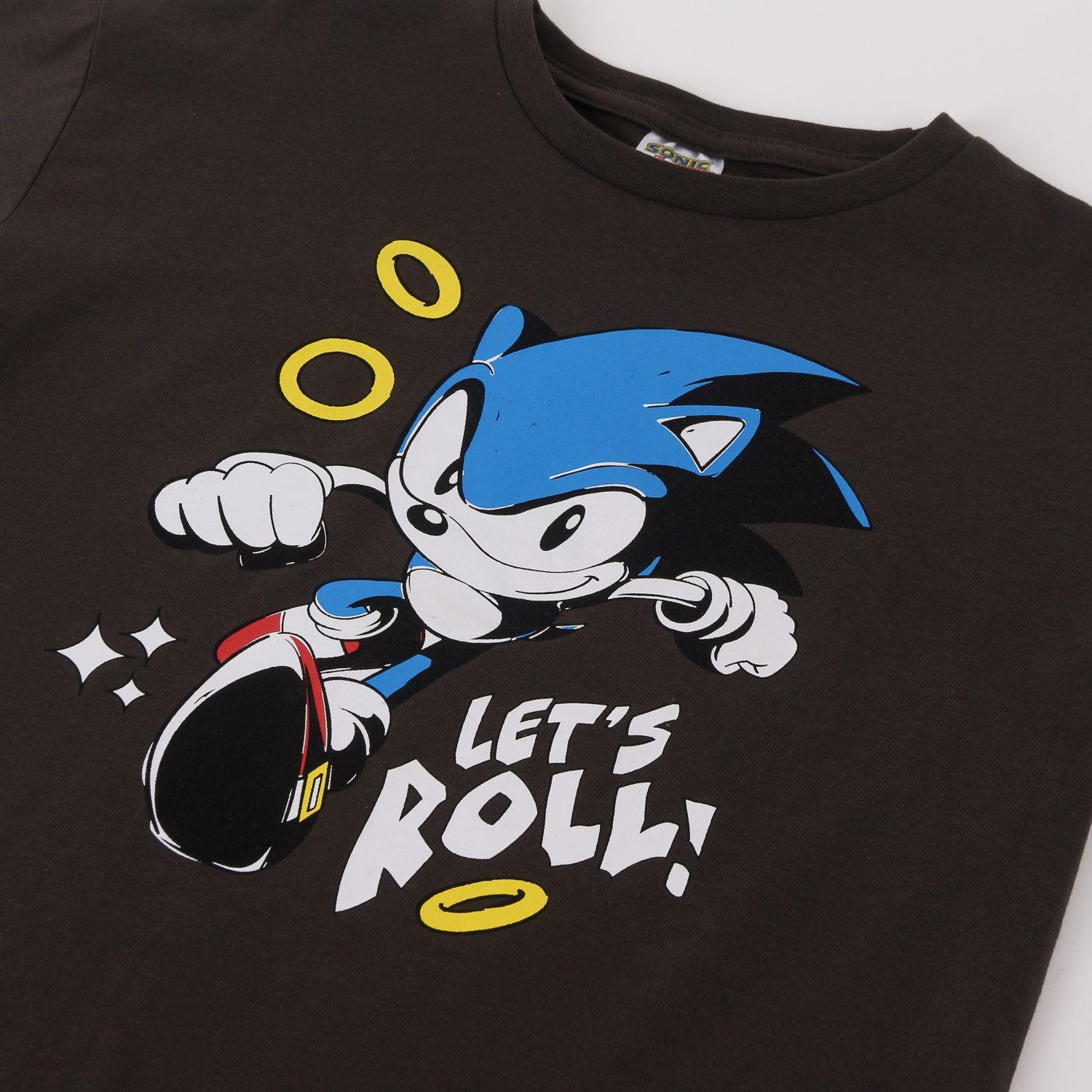 Polera Manga Corta Niño Sonic Gris Oscuro-2