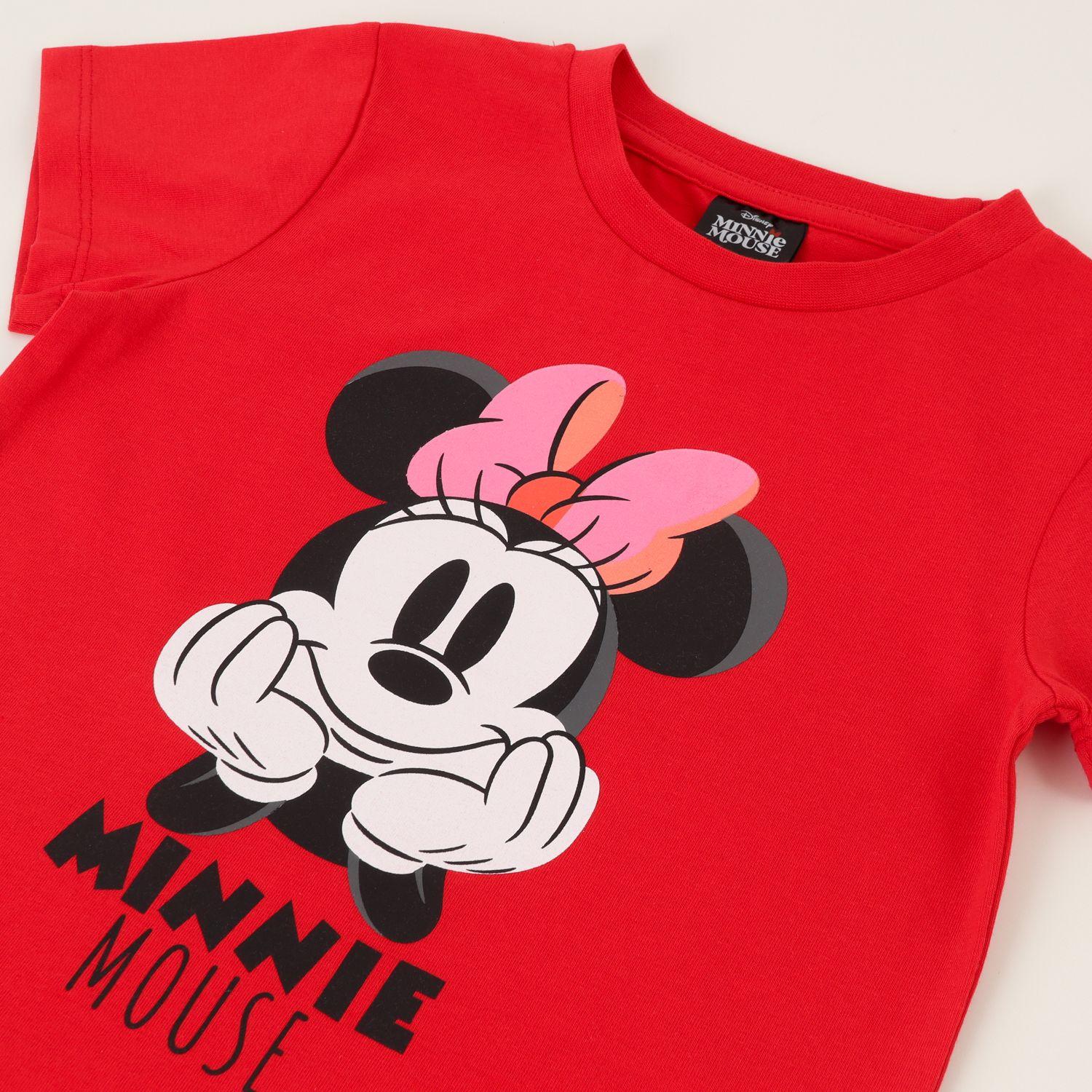 Polera Manga Corta Niña Rojo Minnie Mouse Face Disney-2