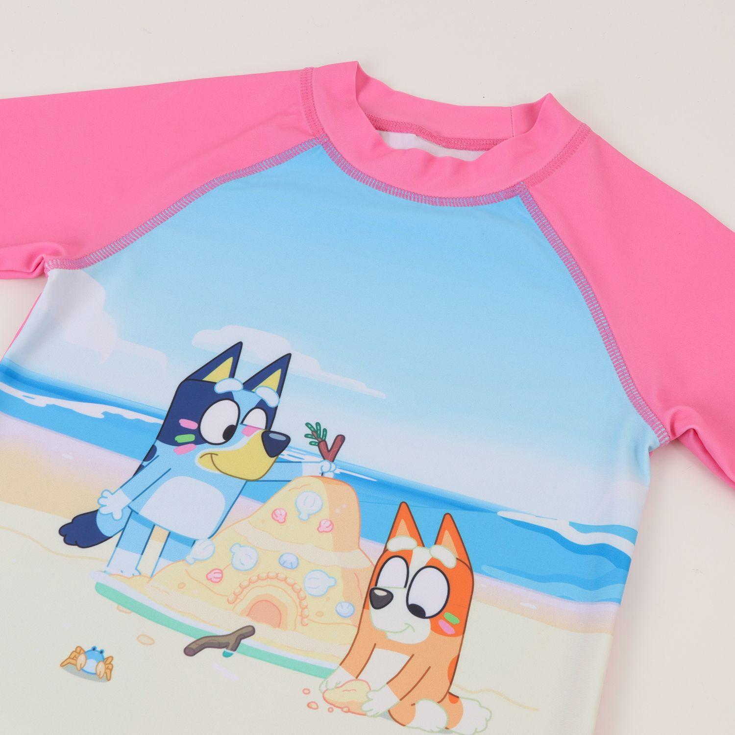 Polera UV Manga Larga Niña Rosa Playa Bingo & Bluey-2