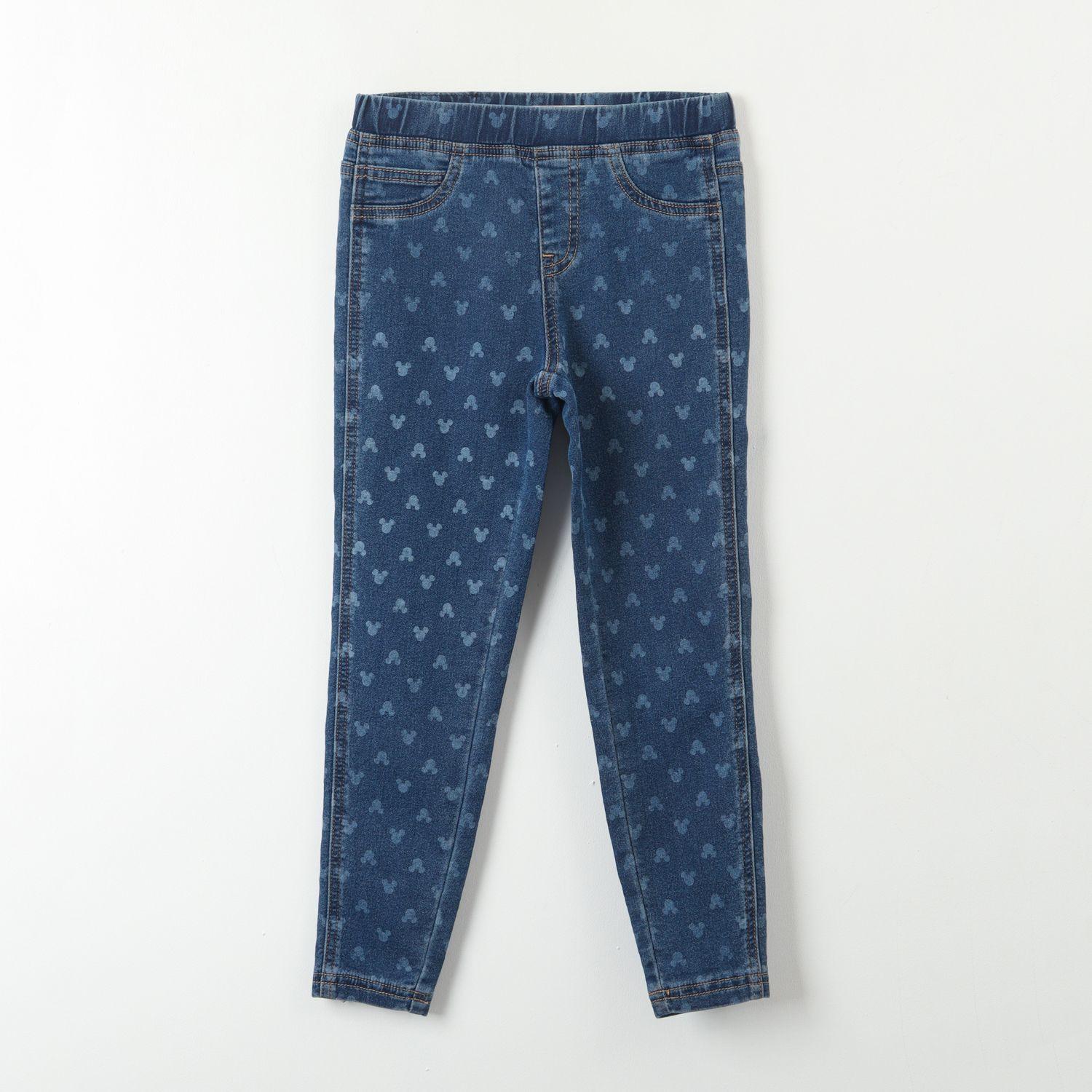 Calza Denim Niña Minnie Corazoncitos Azul Disney-0
