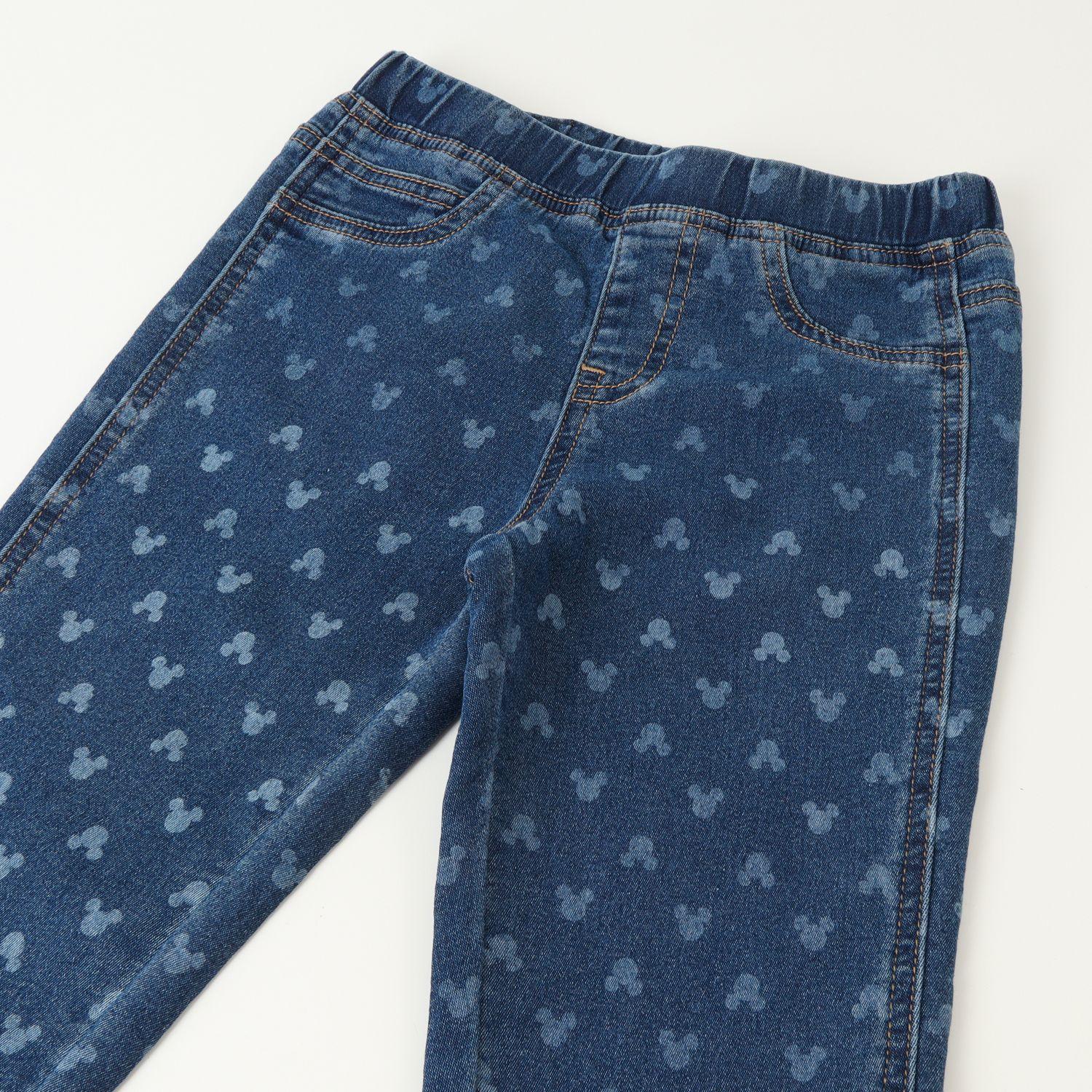Calza Denim Niña Minnie Corazoncitos Azul Disney-1