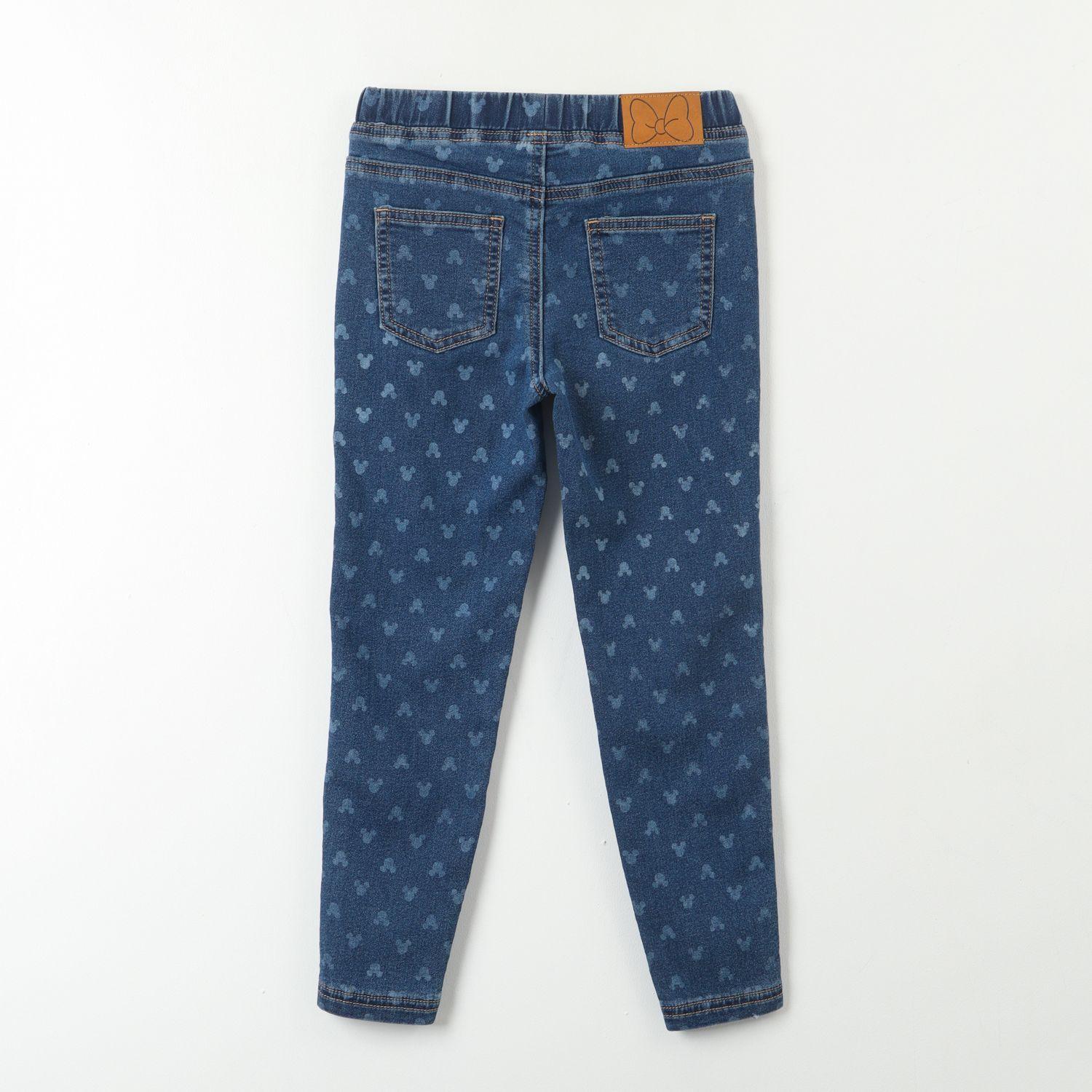 Calza Denim Niña Minnie Corazoncitos Azul Disney-2