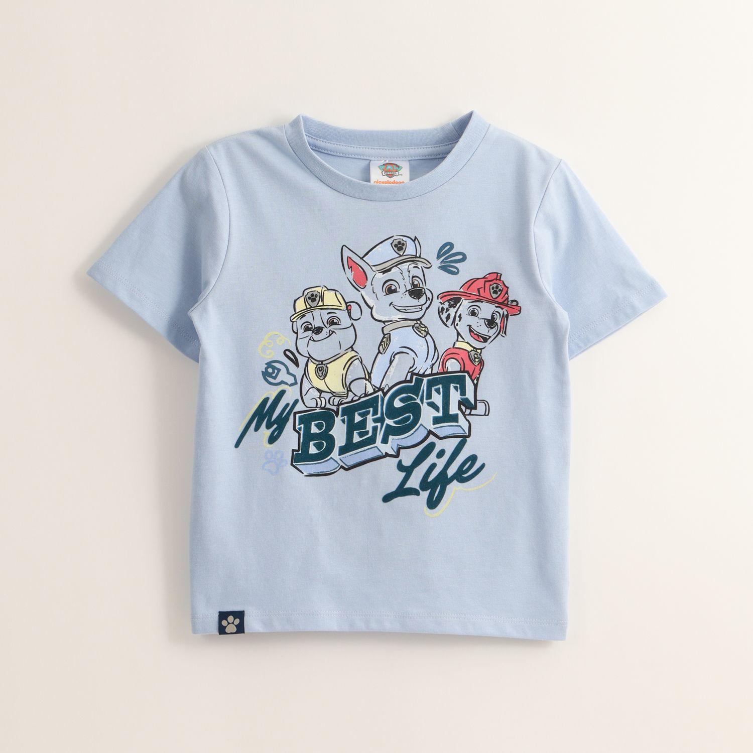 Polera Manga Corta Niño Rubble Chase Marshal Azul Paw Patrol-0
