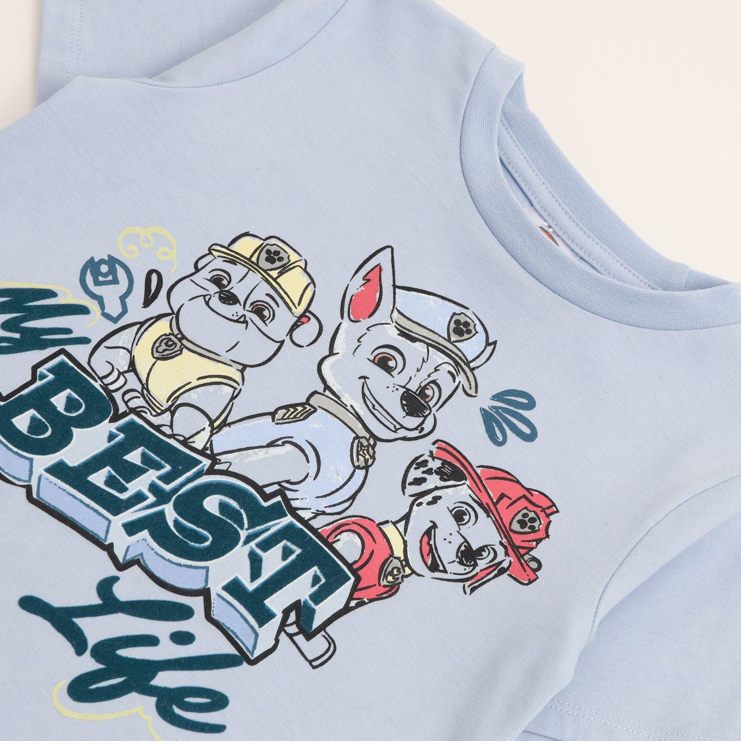Polera Manga Corta Niño Rubble Chase Marshal Azul Paw Patrol-1