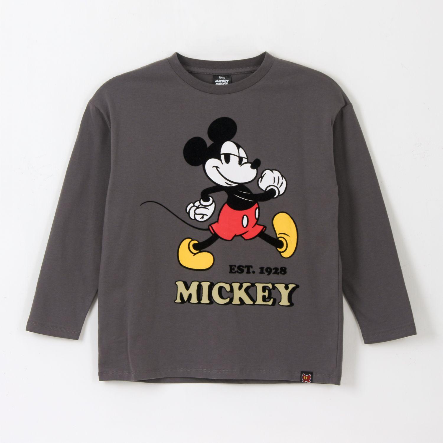 Polera Manga Larga Niño Est 1928 Mickey Gris Disney-0