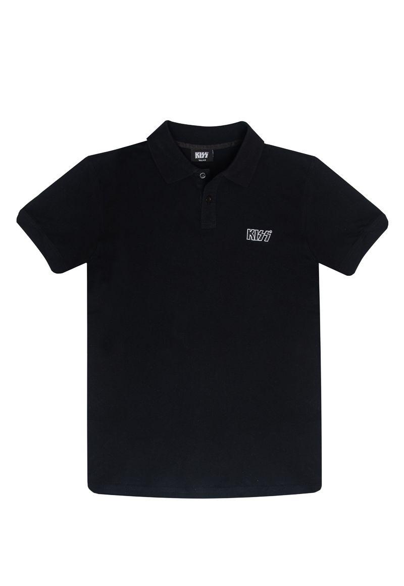 Polera Hombre Lisa Negro Kiss-0