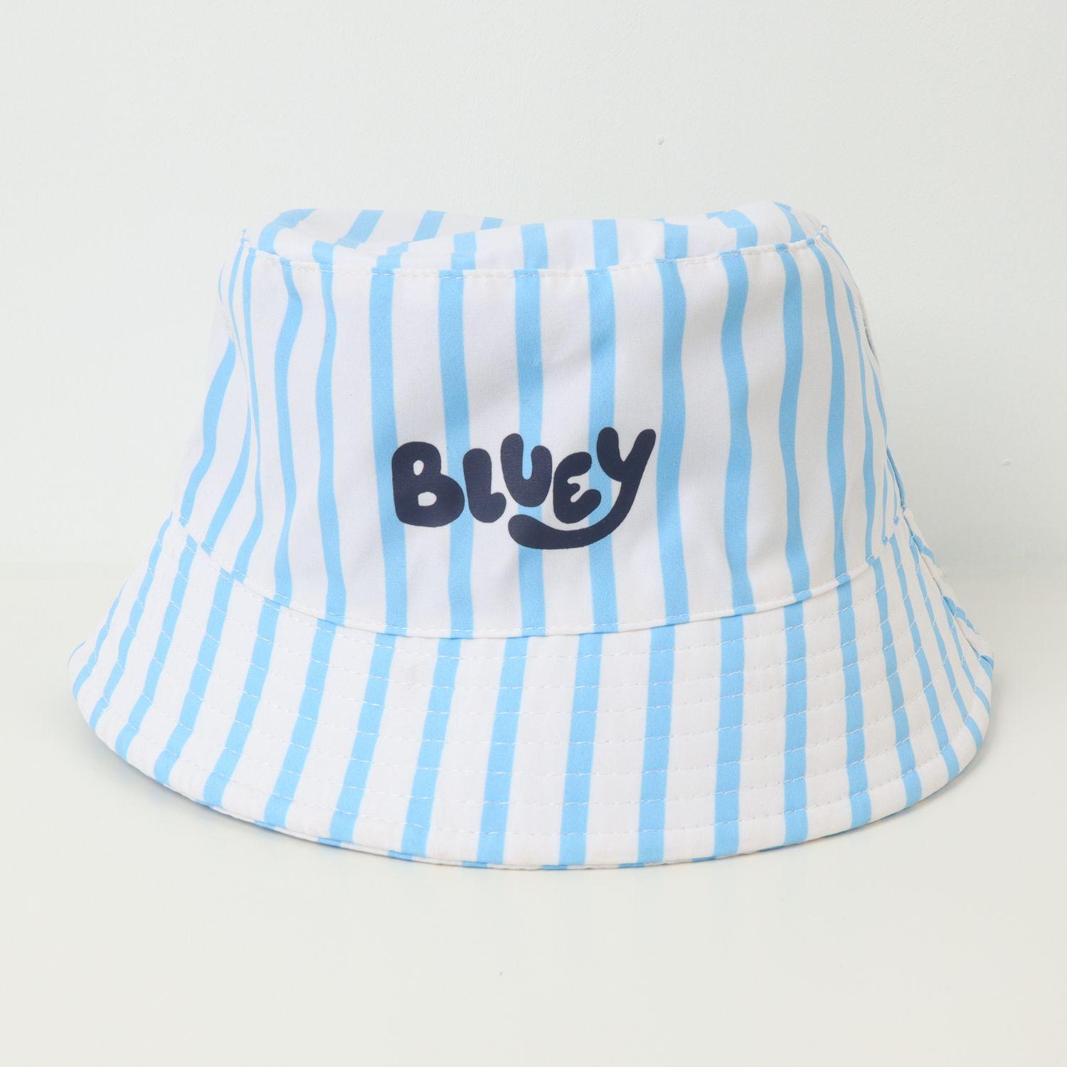 Gorro Bucket Niña Rayas Celeste Bluey-2