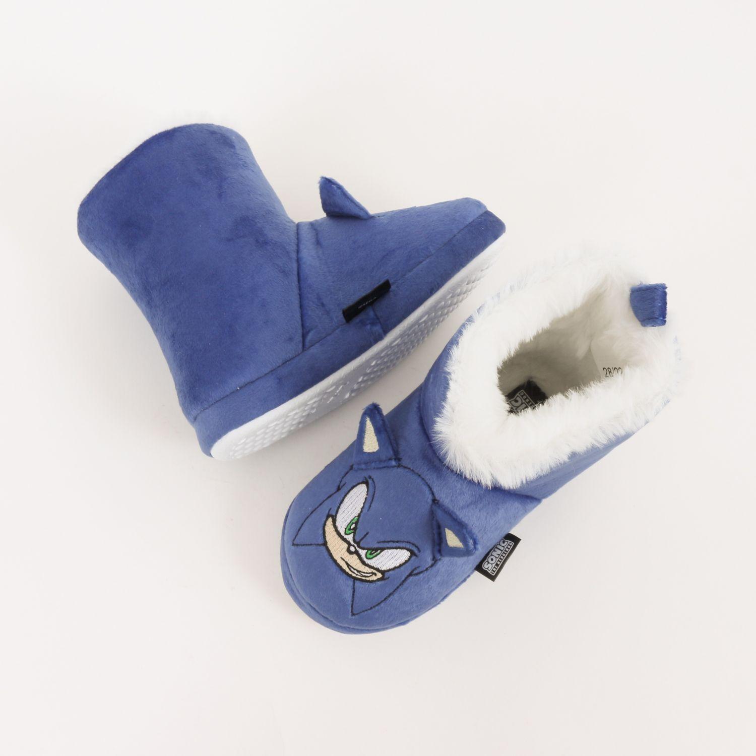 Pantufla Bota Niño Invernal Orejas Azul Sonic-3