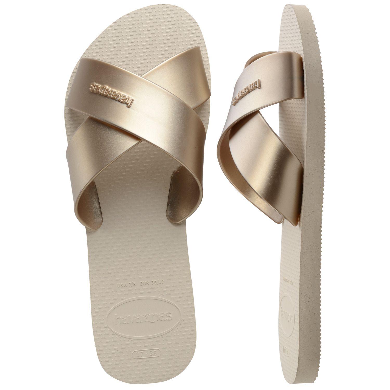 Sandalia Mujer Aqua Metallic Beige Paja Havaianas-4