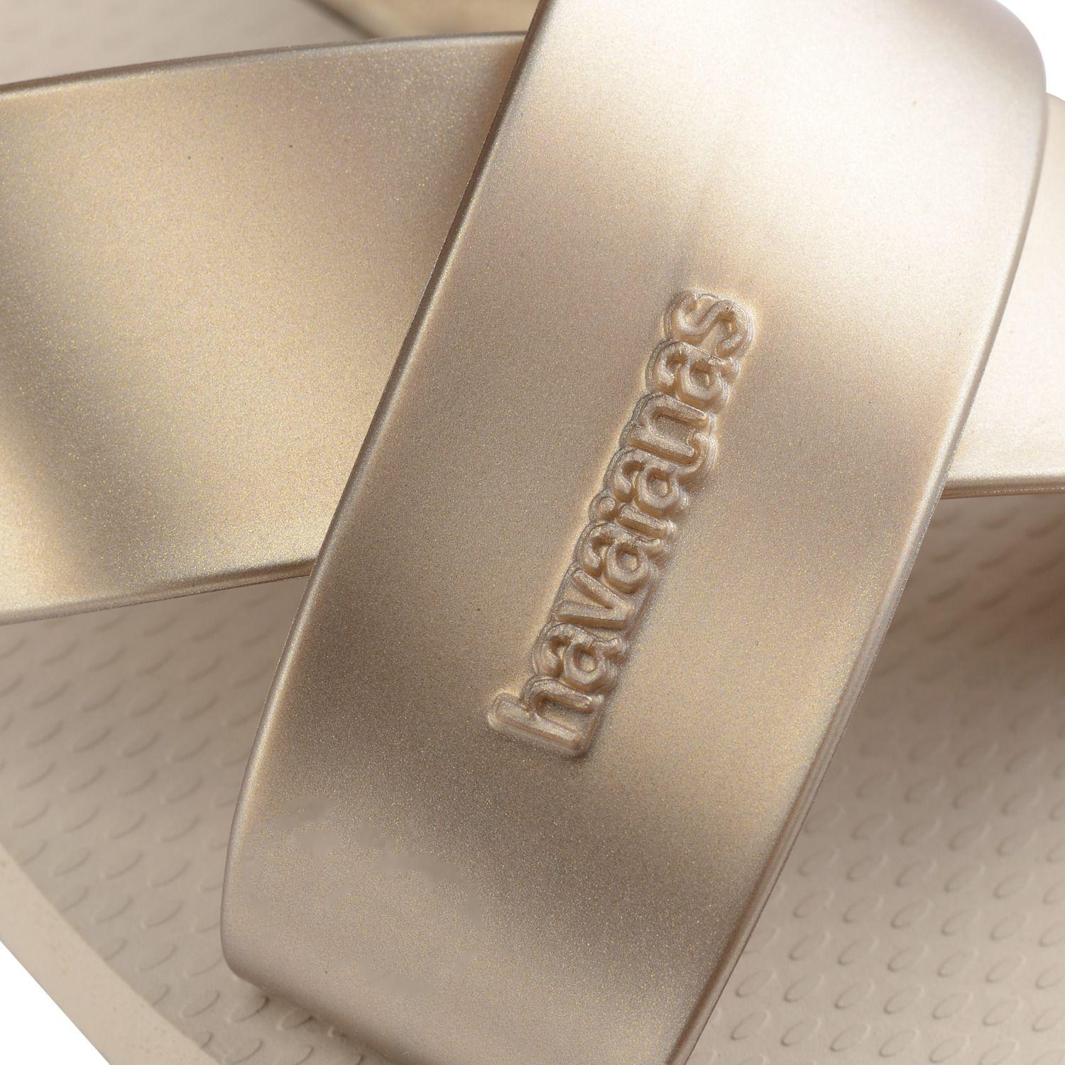 Sandalia Mujer Aqua Metallic Beige Paja Havaianas-5