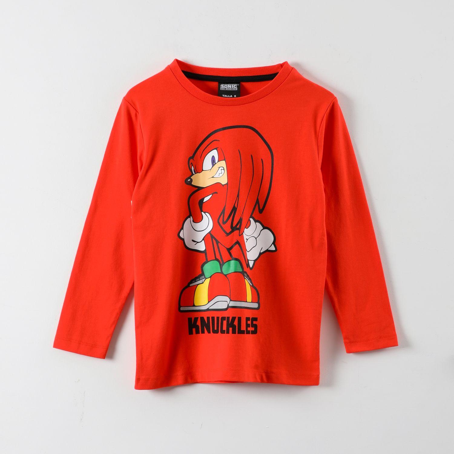 Polera Manga Larga Niño Knuckles Rojo Sonic-2