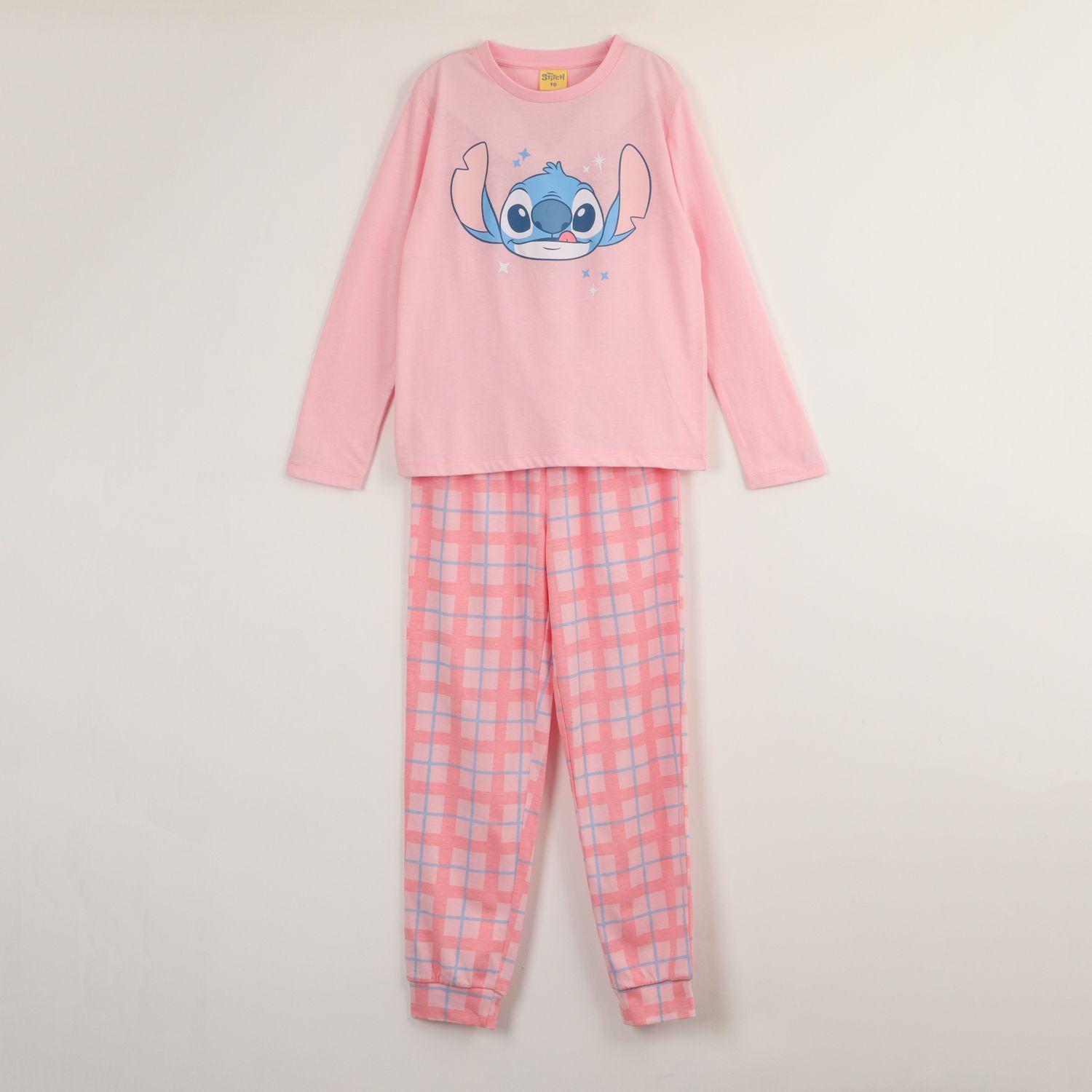 Conjunto Pijama Niña Lilo & Stitch  Head Rosado Disney-0