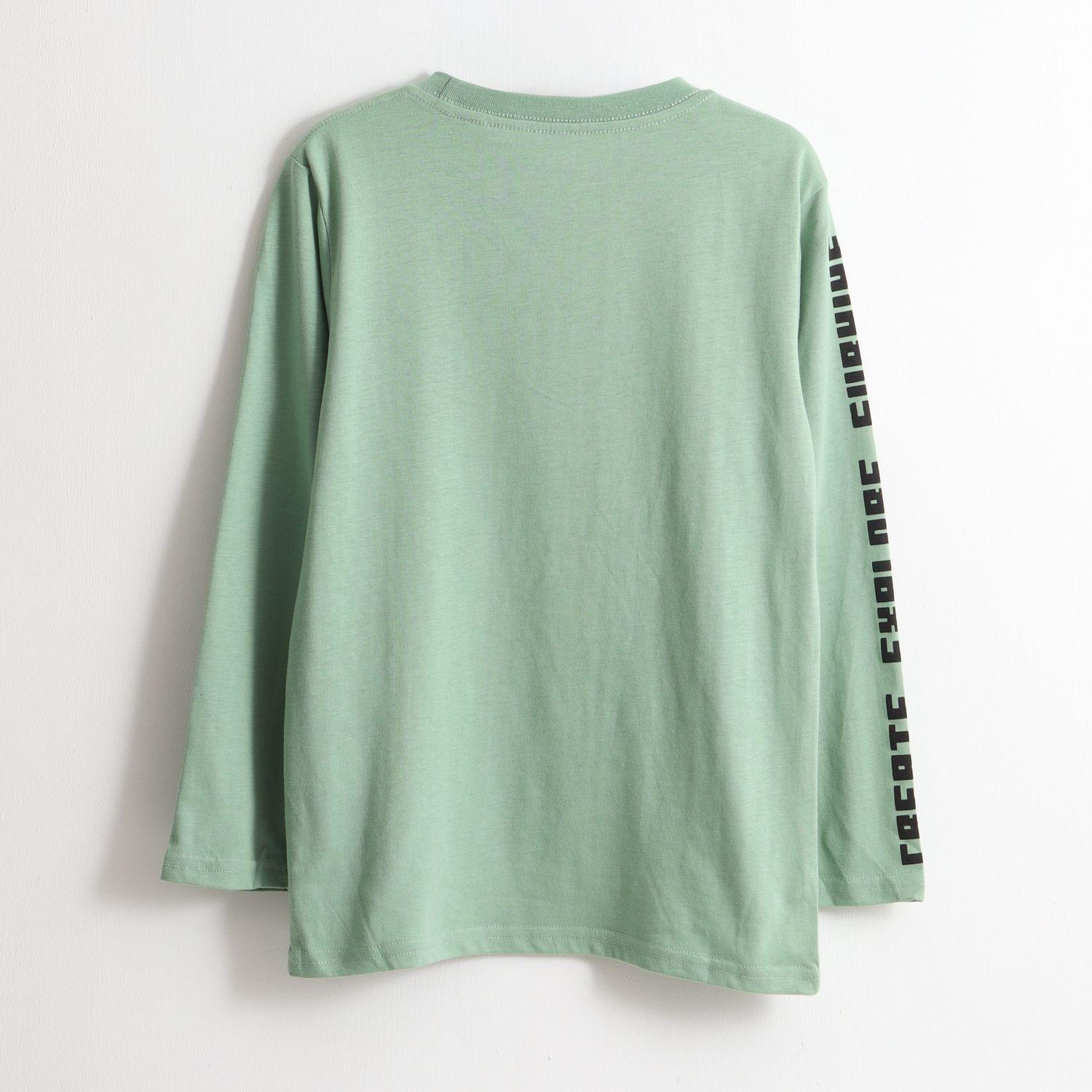 Polera Manga Larga Niño Adventure Mode Verde Minecraft-1