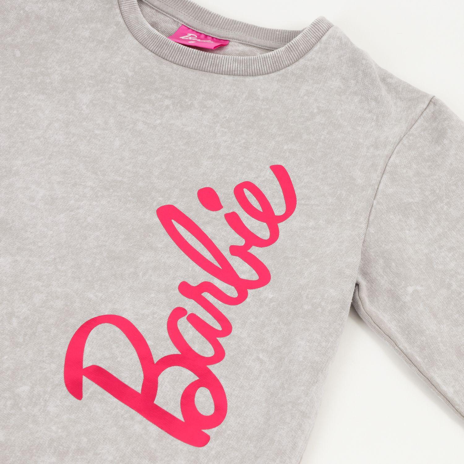 Polerón Cerrado Niña Gris Logo Barbie-2