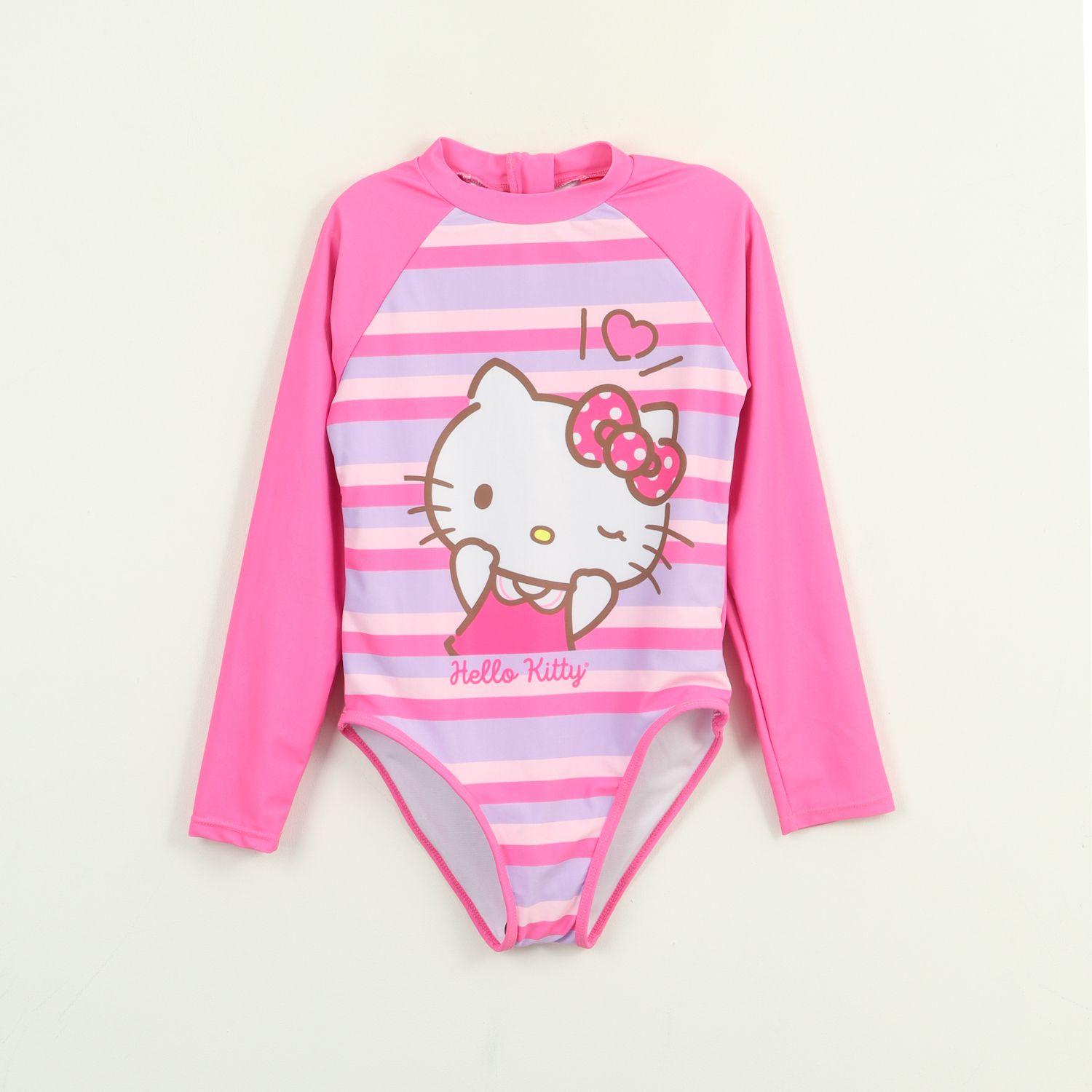 Traje de baño Niña Rosado Rayas Estampado Hello Kitty-0