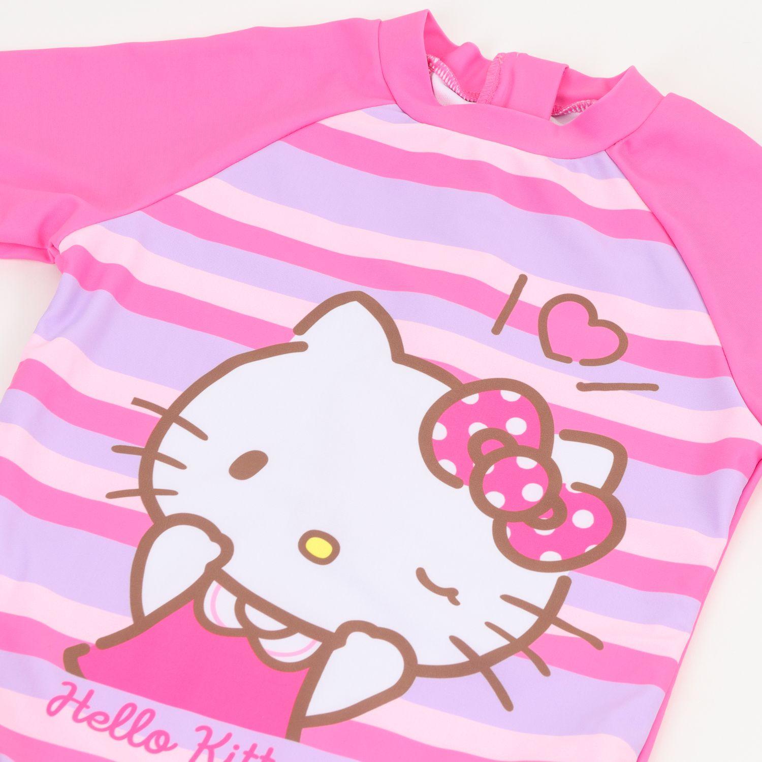 Traje de baño Niña Rosado Rayas Estampado Hello Kitty-2