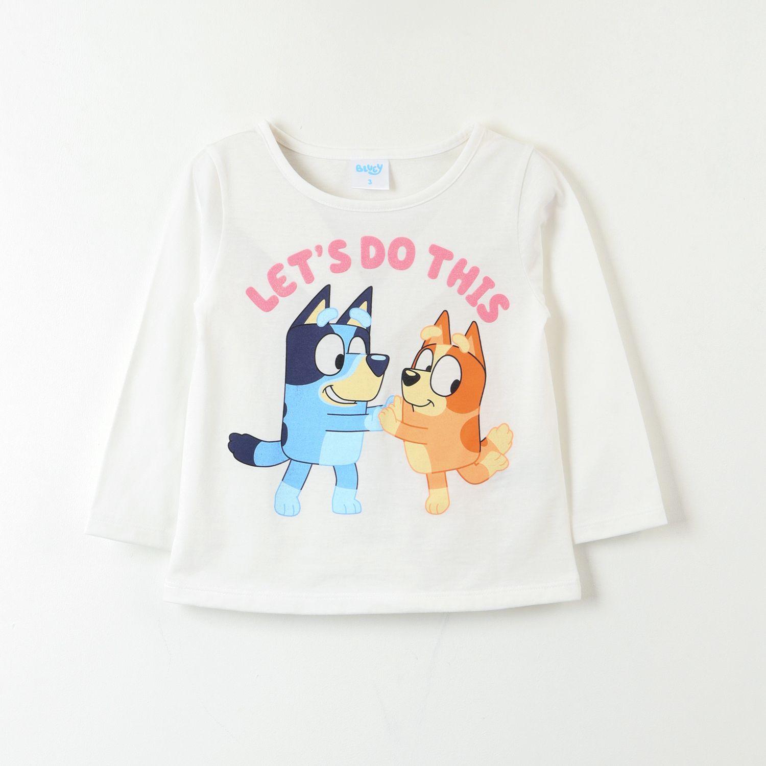 Polera Manga Larga Niña Lets Do This! Blanco Bingo Y Bluey-0