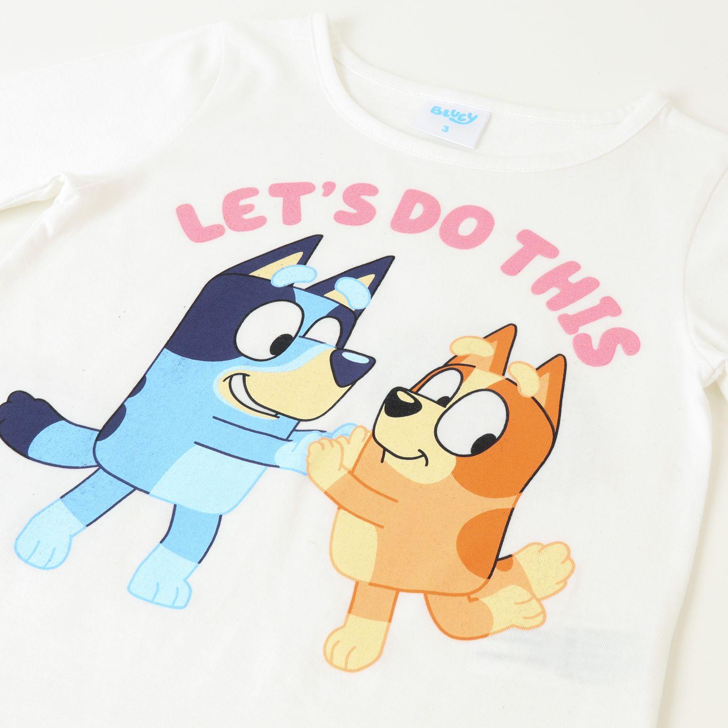 Polera Manga Larga Niña Lets Do This! Blanco Bingo Y Bluey-1