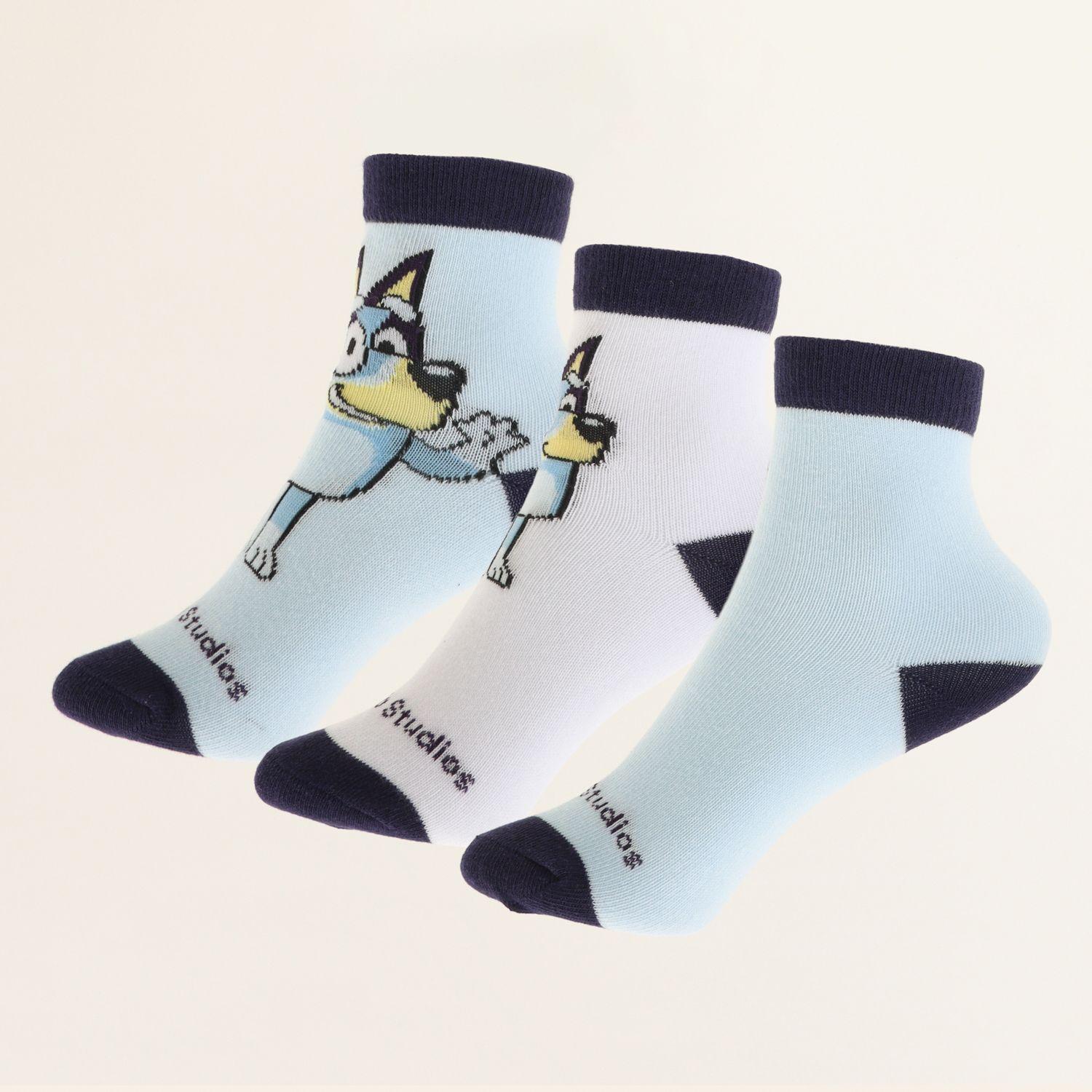 Tripack Calcetines Niño Celeste Personaje Bluey-0