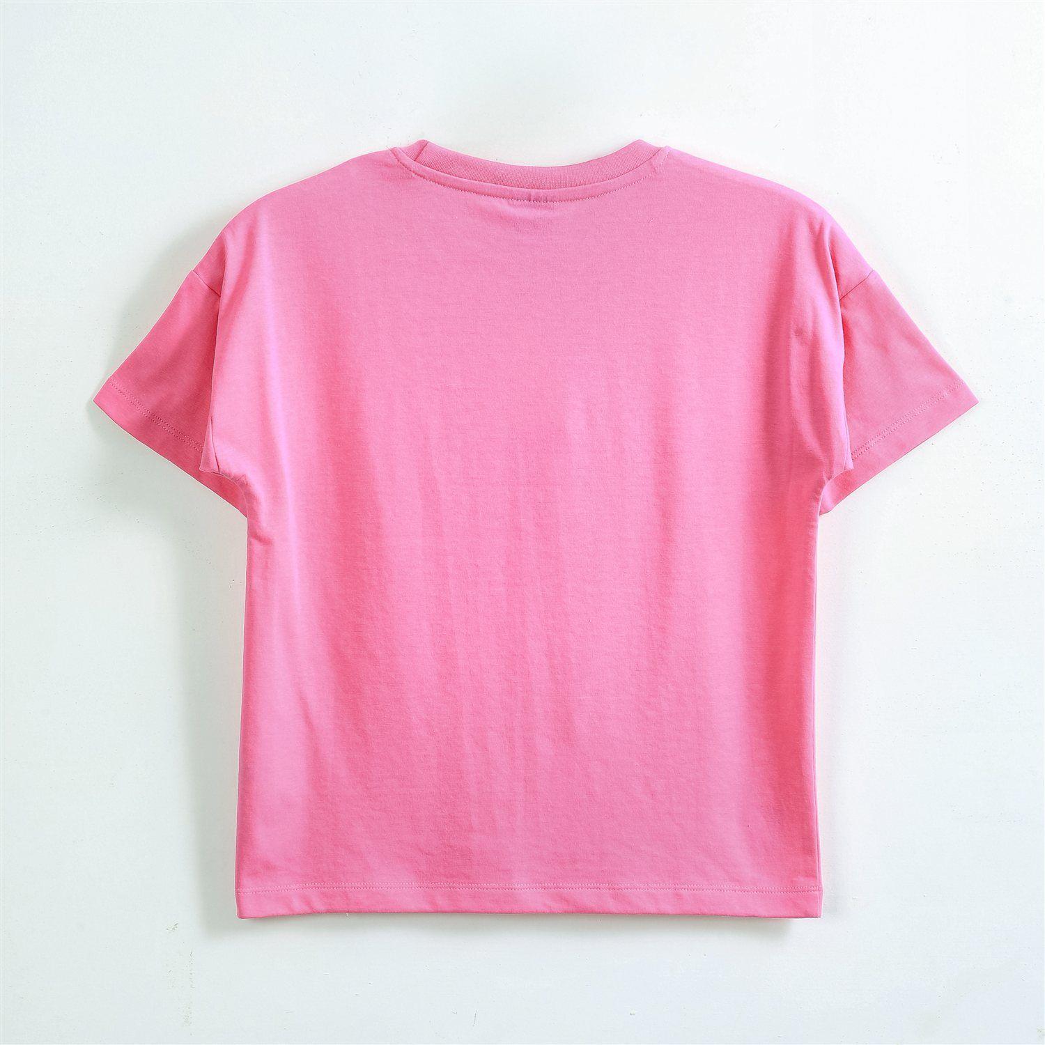 Polera Manga Corta Niña Minnie Disney Cara Rosado-1