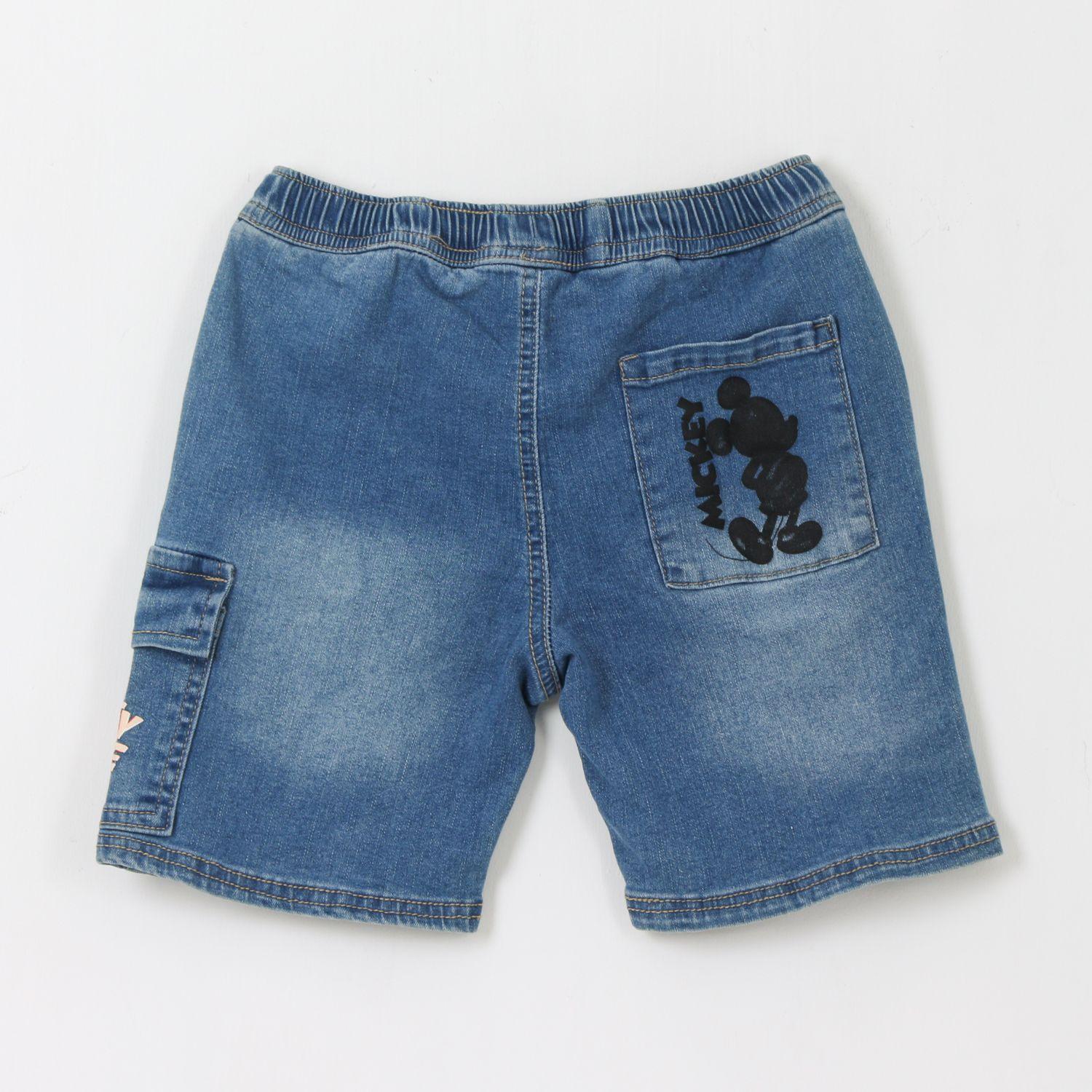 Short Niño Azul Mezclilla Mickey Disney-1